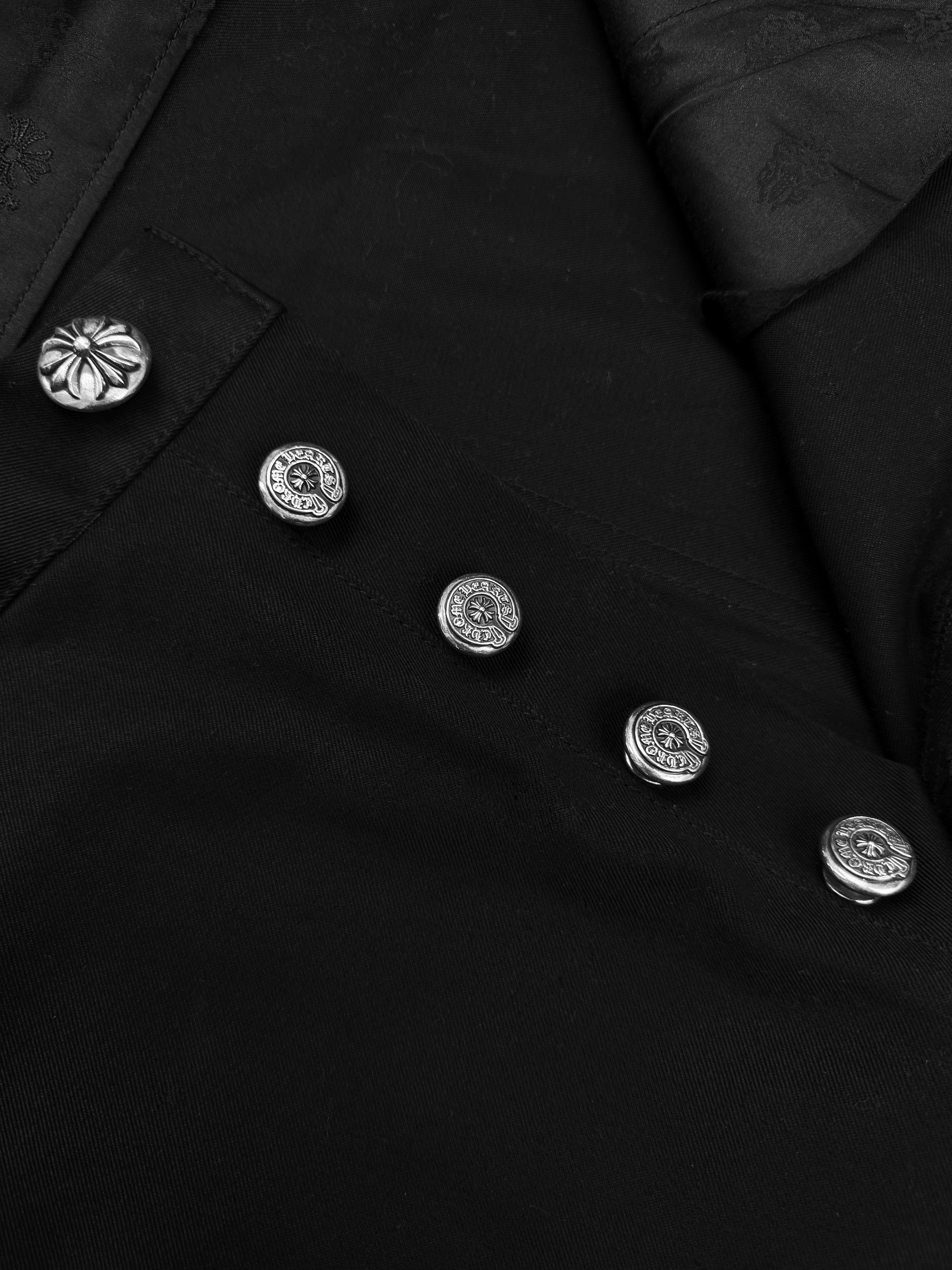 Chrome Hearts Double Knee Carpenter Denim Black Shorts