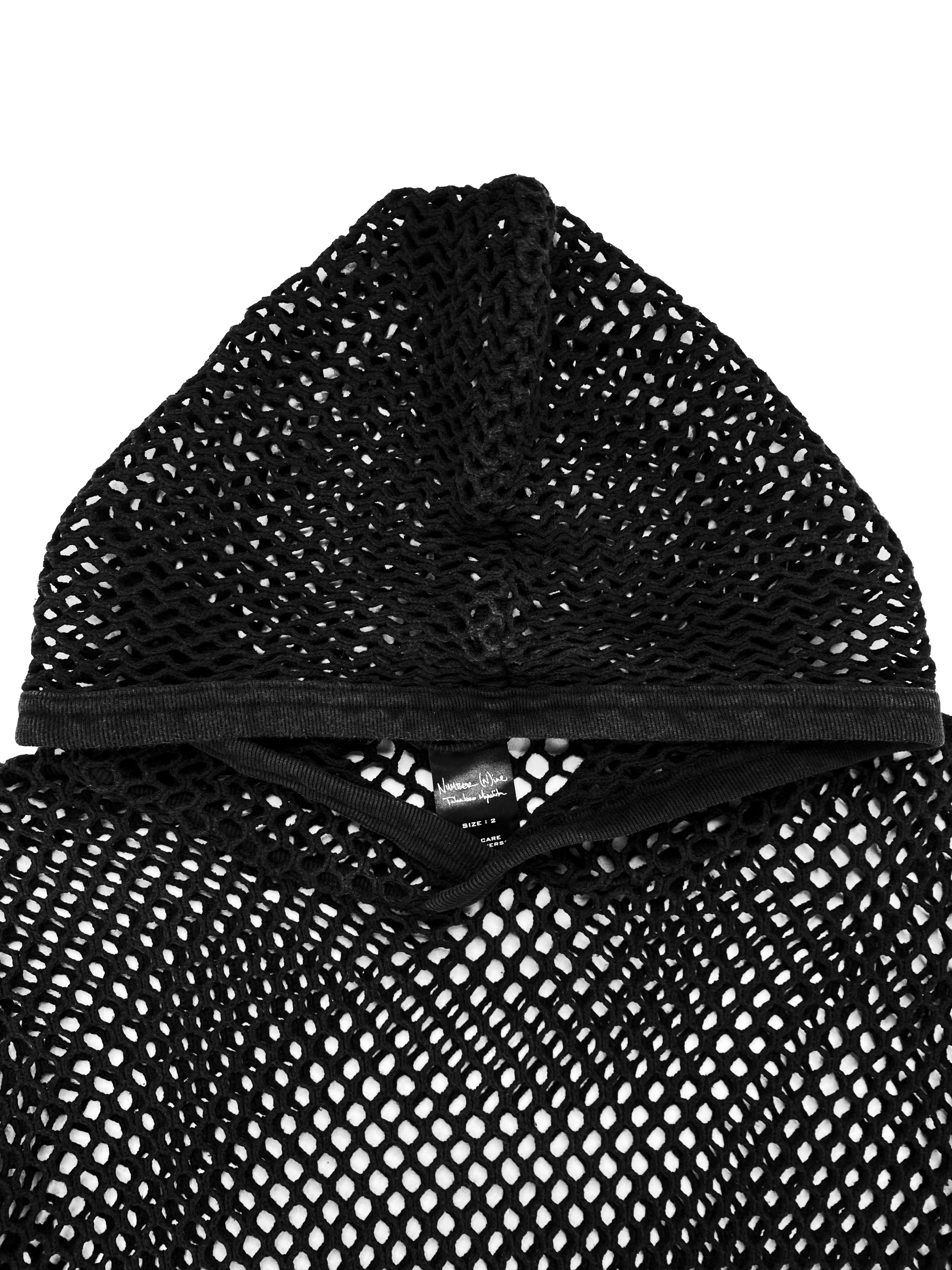 SS04 Number (N)ine “Dream Baby Dream” Fishnet Mesh Hoodie