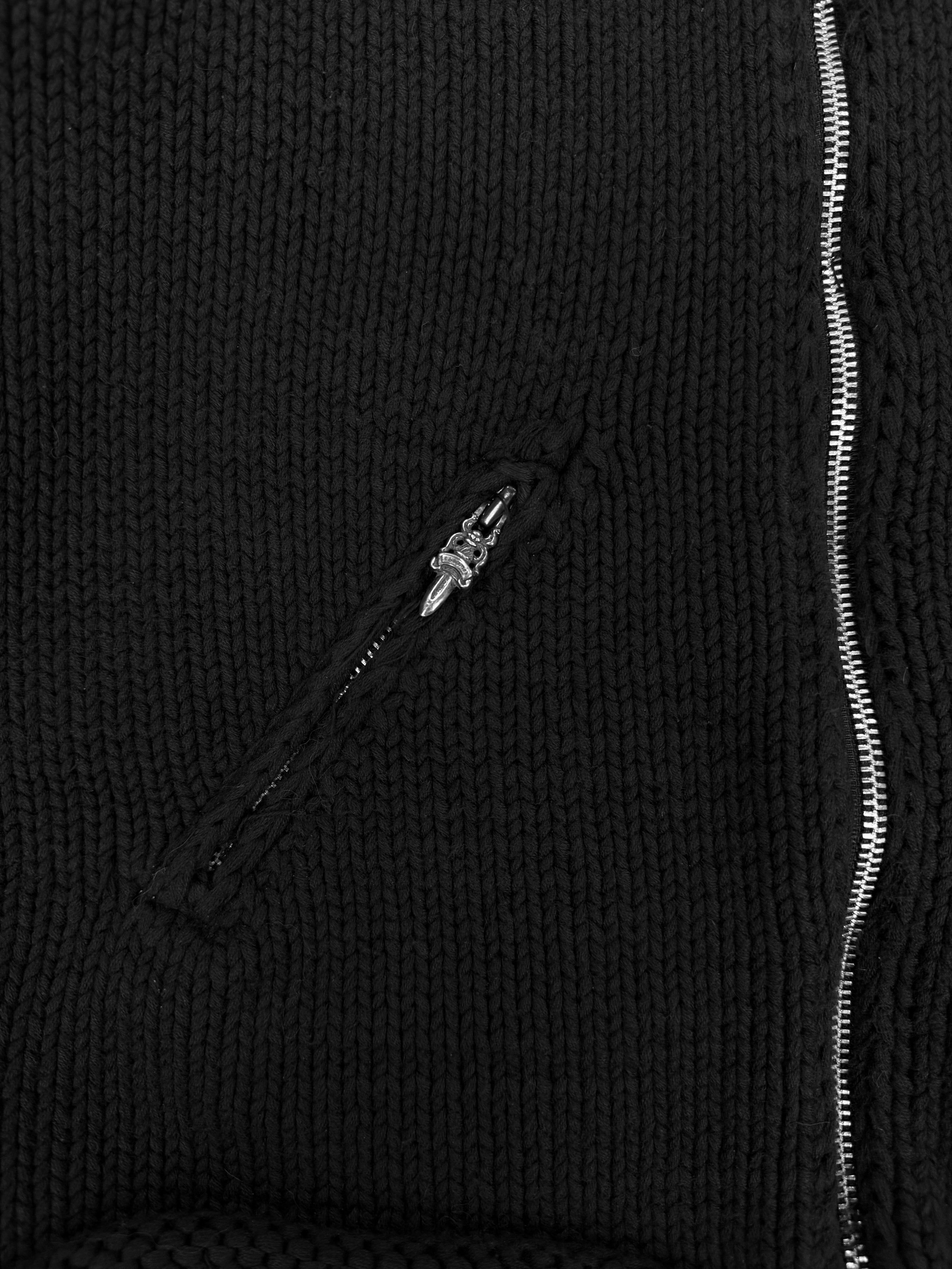 Chrome Hearts ‘Triple Cross Patch’ Dagger Zip Knitted Sweater