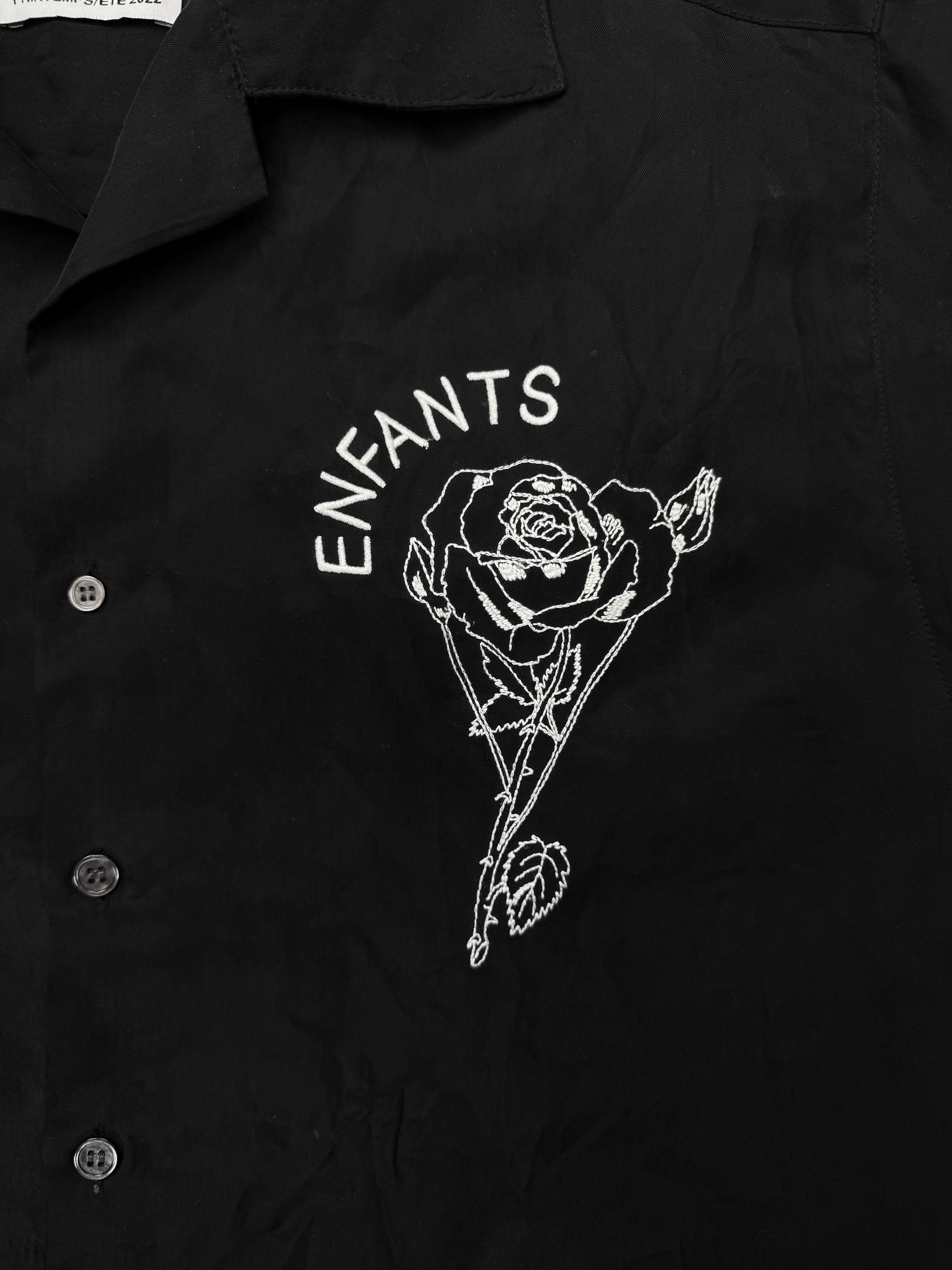 AW22 Enfants Riches Deprimes ‘Rose’ Camp Collar Black Shirt