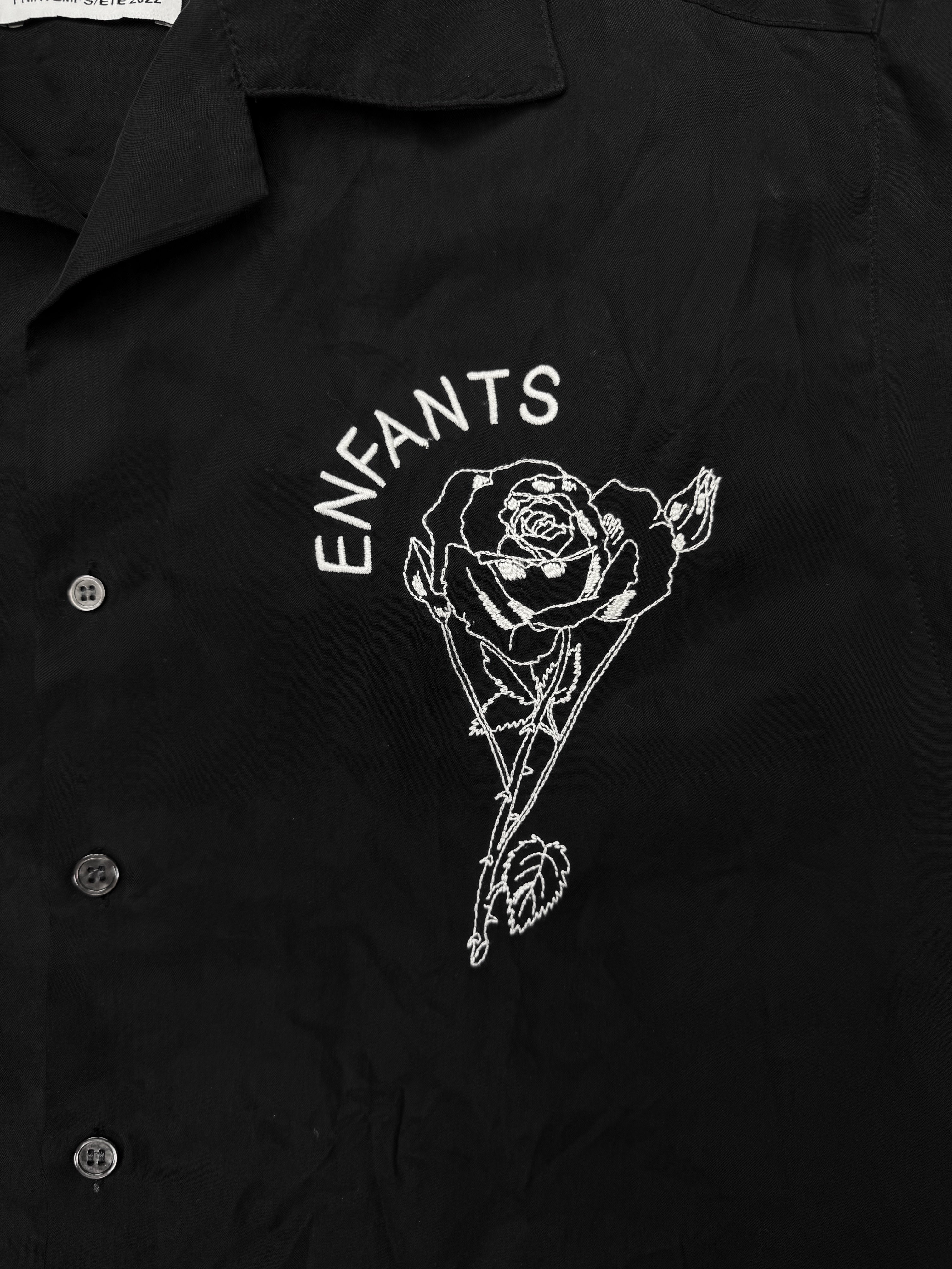 AW22 Enfants Riches Deprimes ‘Rose’ Camp Collar Black Shirt