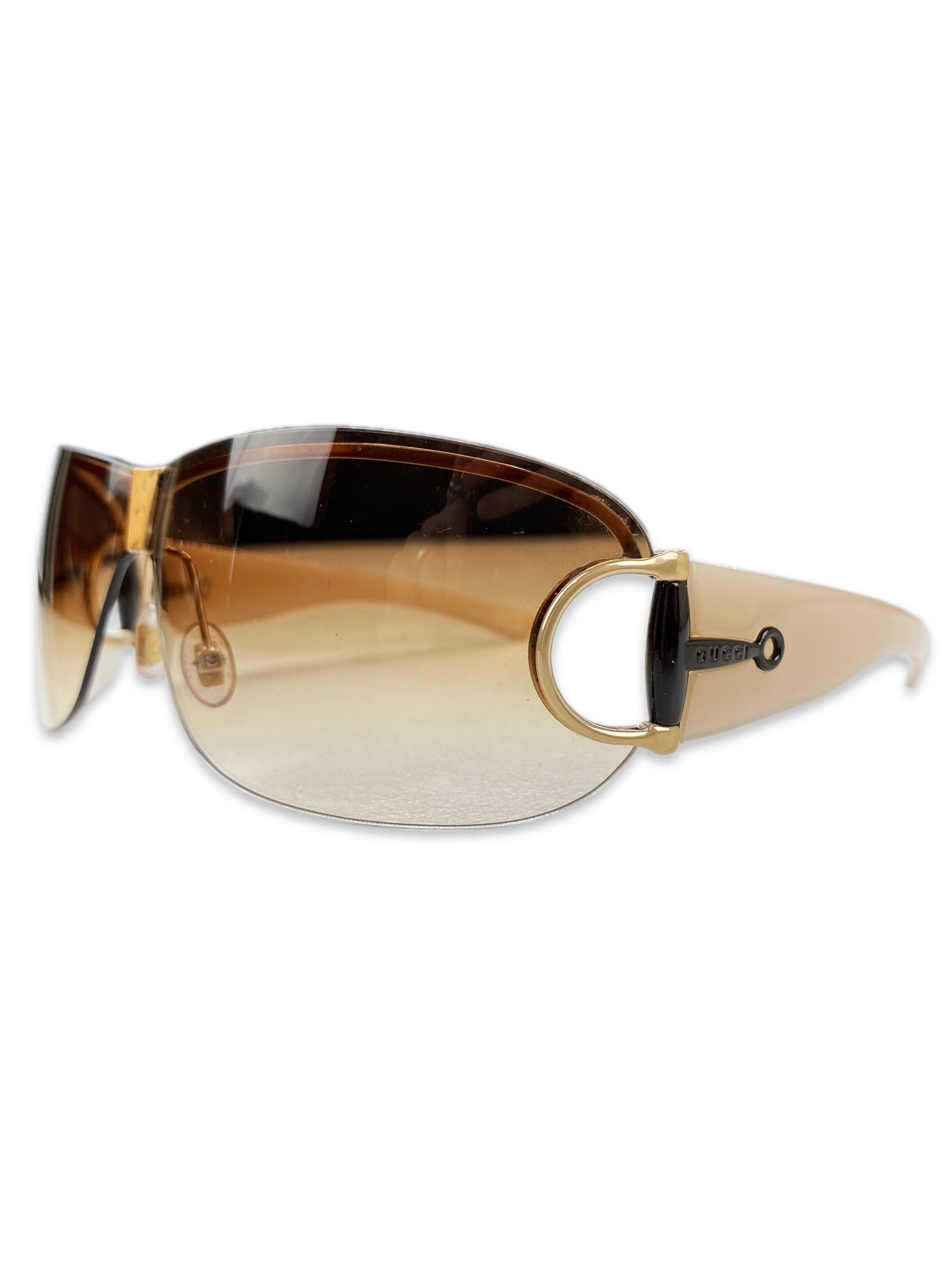 Gucci Horse Bit Gradient Logo Rounded Lens Sunglasses