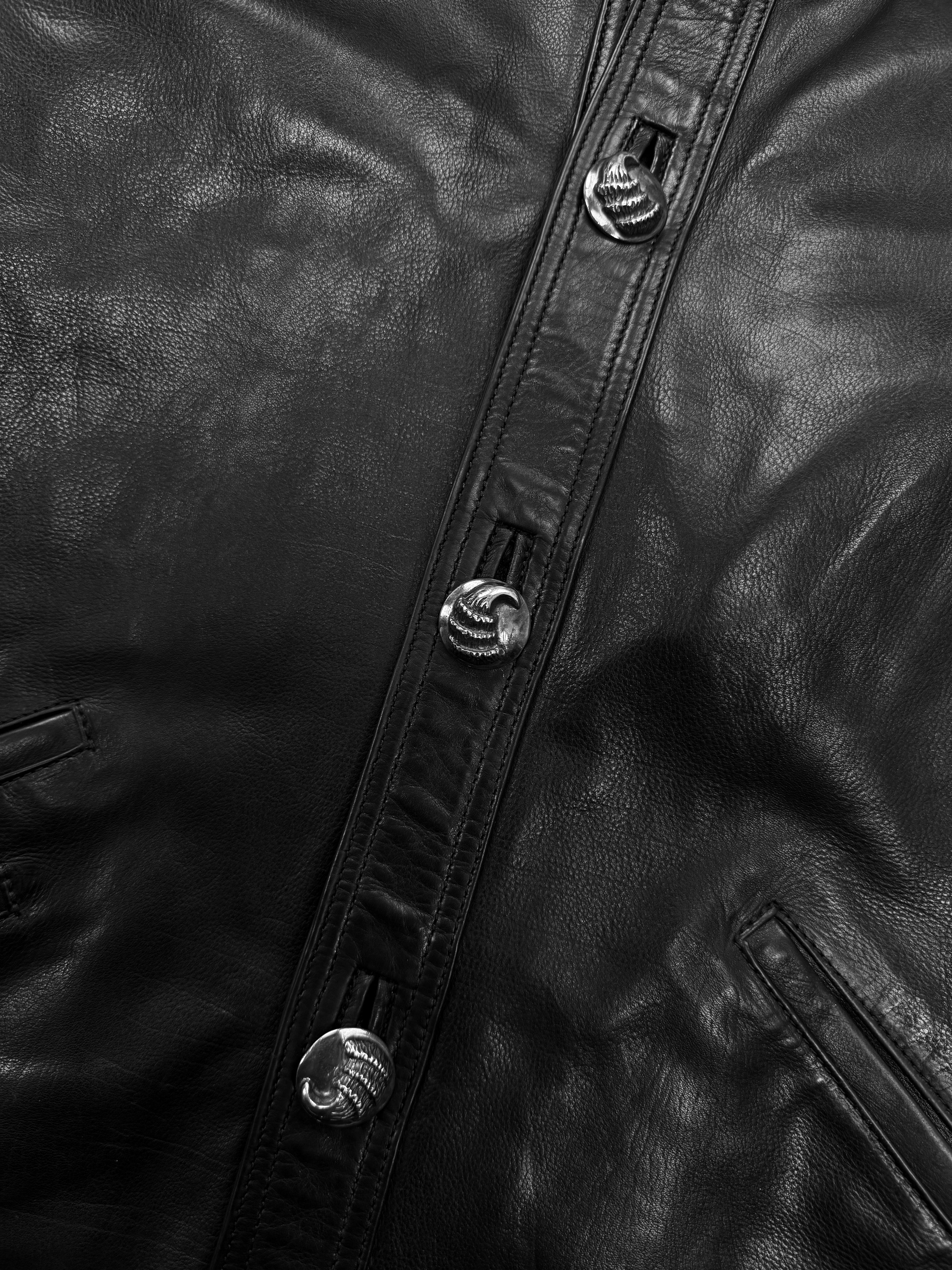 Chrome Hearts ‘Hunting’ Black Talon Button Leather Jacket