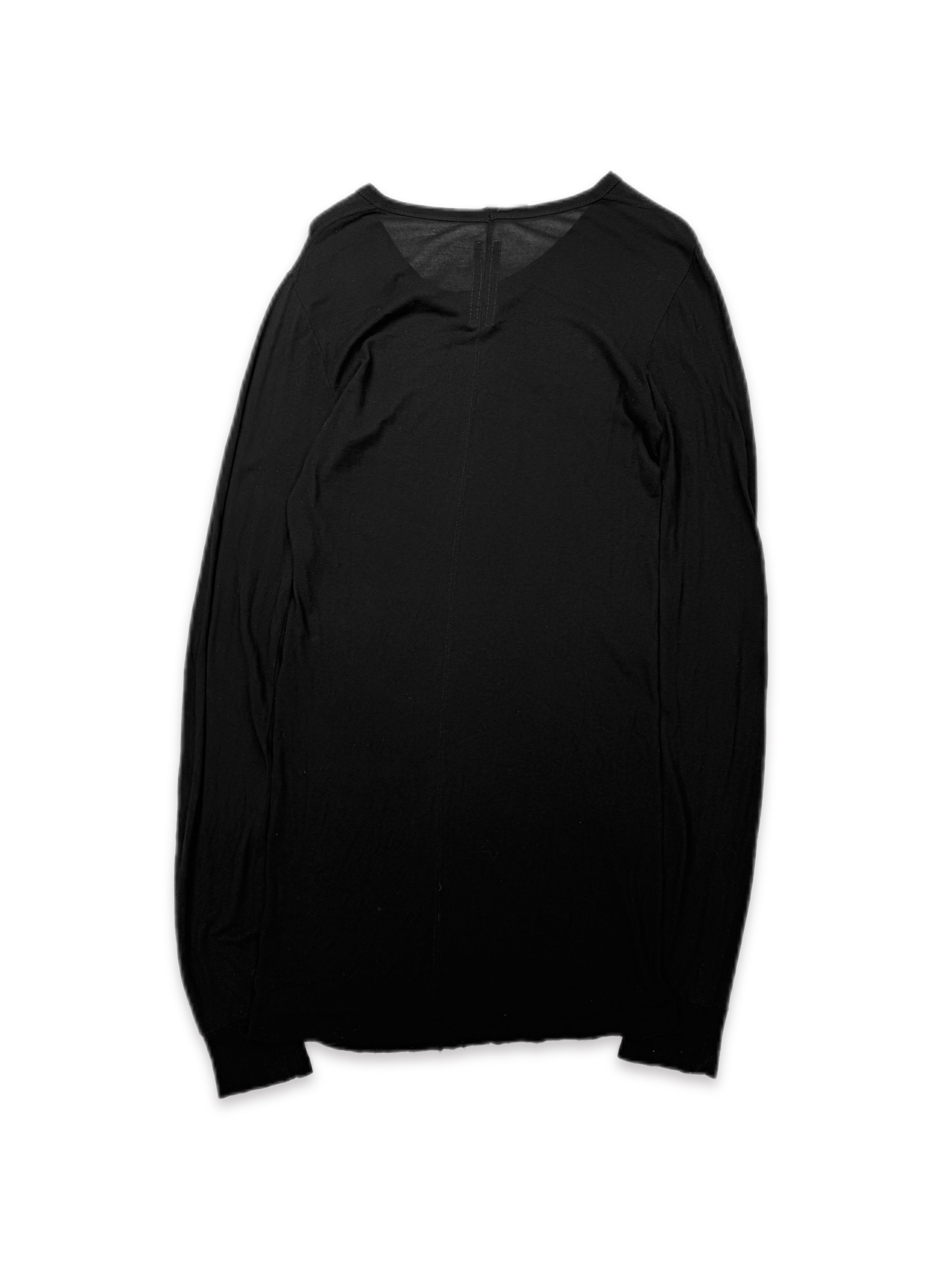 SS22 Rick Owens ‘Strobe’ Sheer Black Long Sleeve