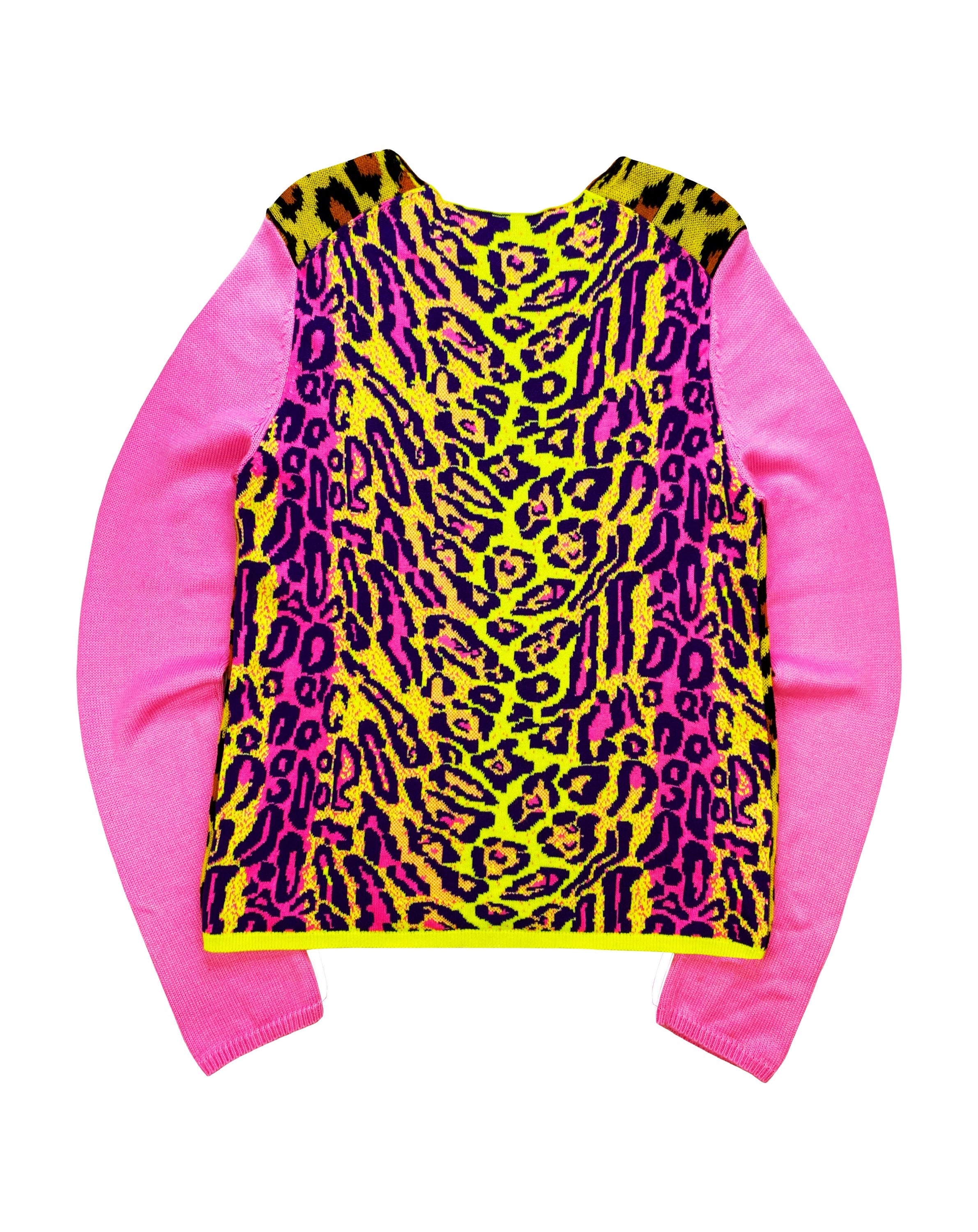 SS18 Comme des Garçons Homme ‘Psychedelic’ Leopard Print Knit Sweater