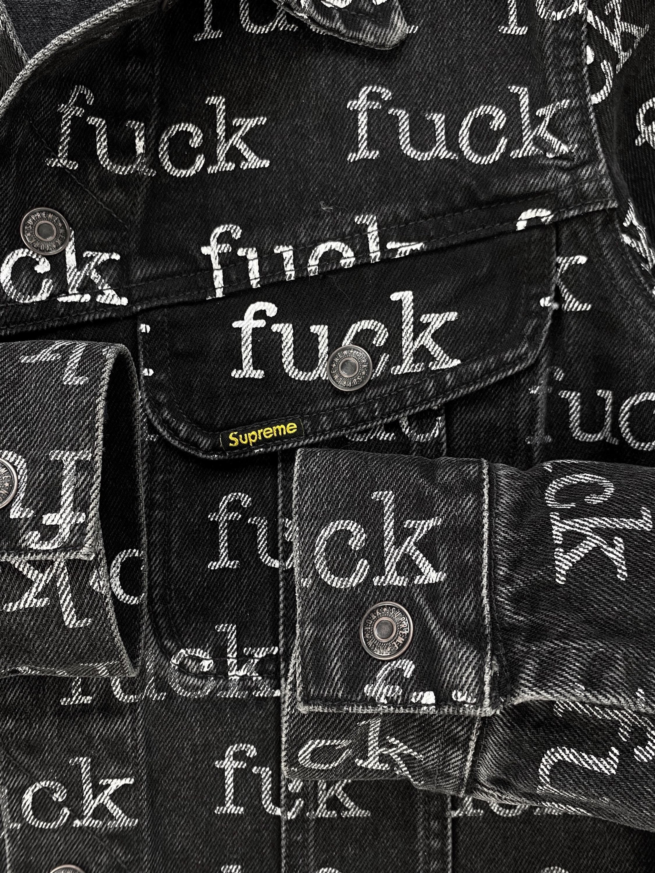 SS13 Supreme ‘Fuck’ Typewriter Slogan Denim Trucker Jacket