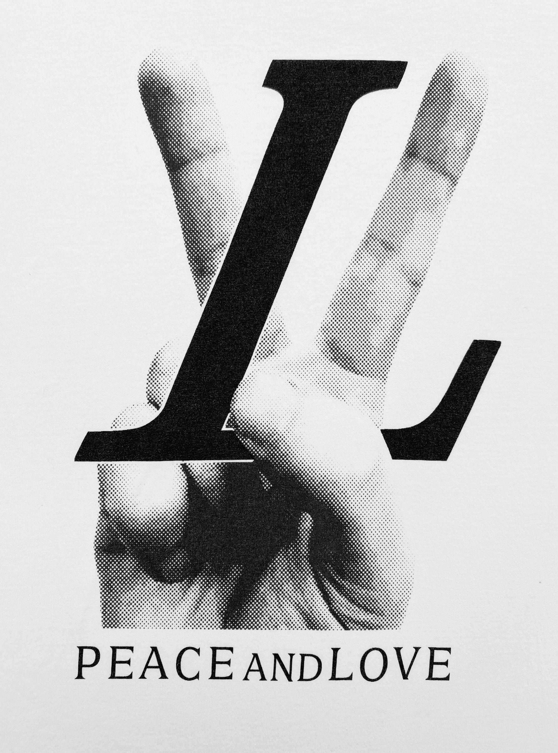 AW18 Louis Vuitton ‘Peace &amp; Love’ Black Graphic T-Shirt