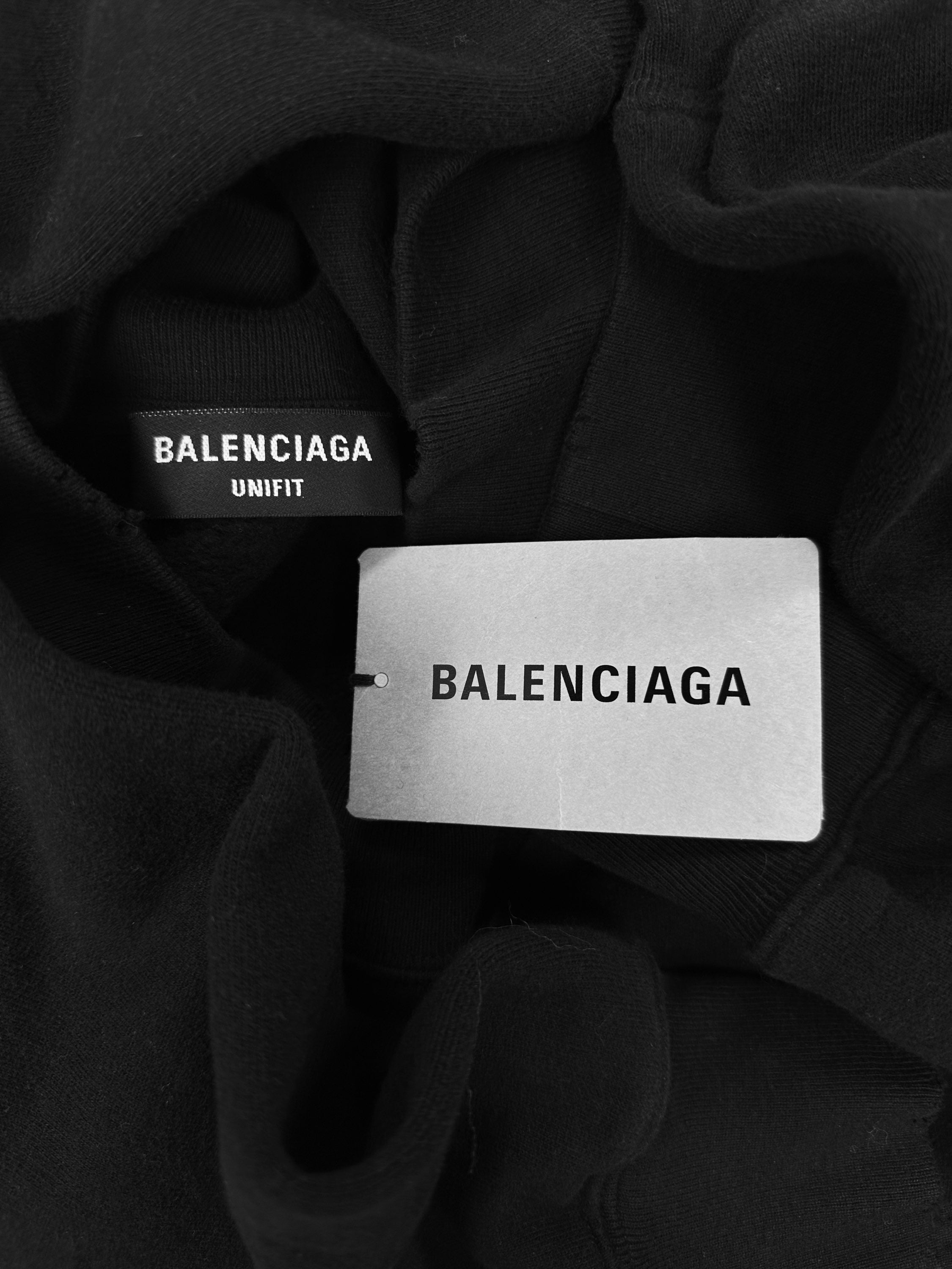 AW21 Balenciaga ‘Free’ Collegiate Logo Black Patched Crewneck