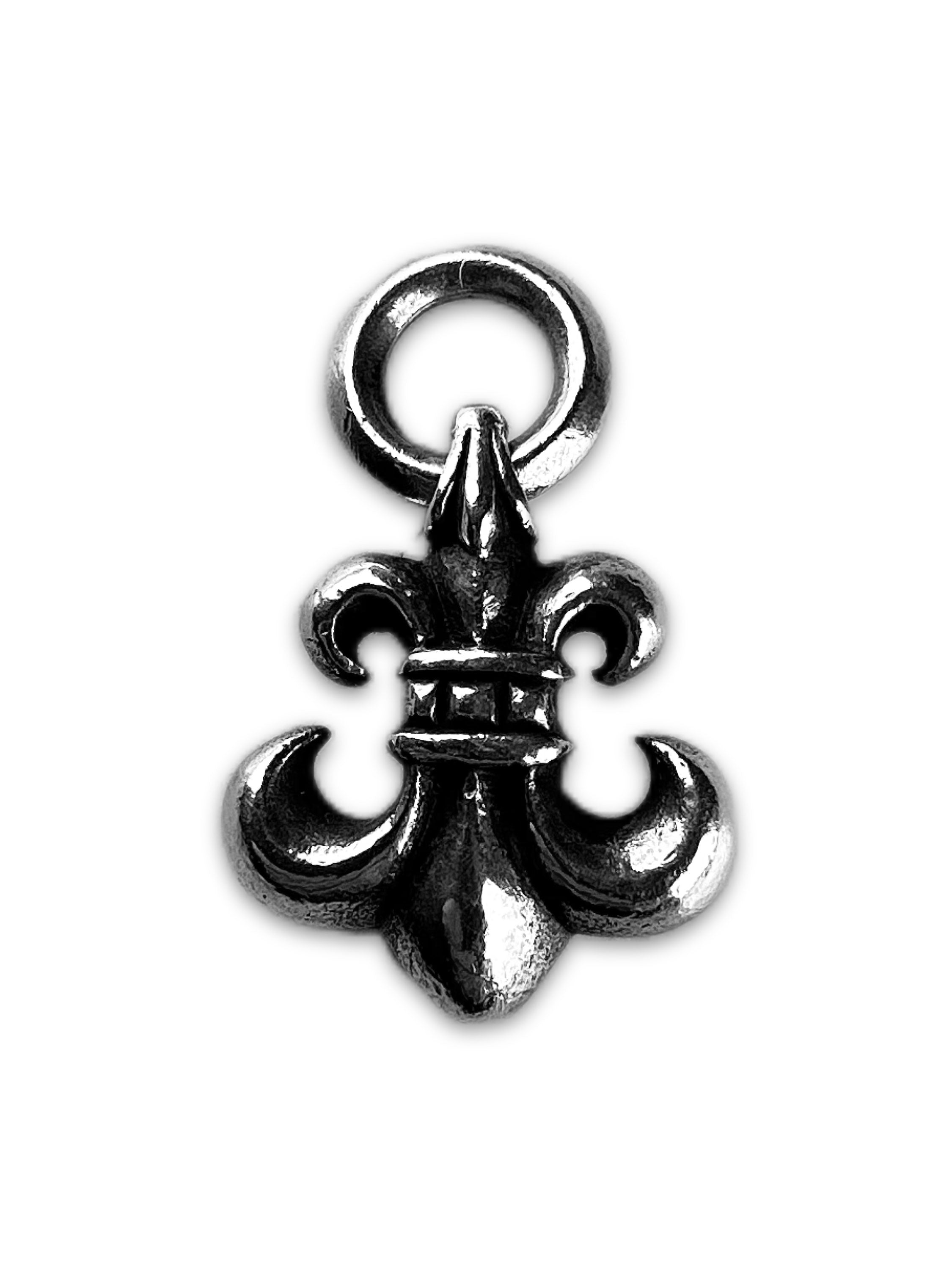 Chrome Hearts ‘BS Fleur’ .925 Silver Etched Charm Pendant