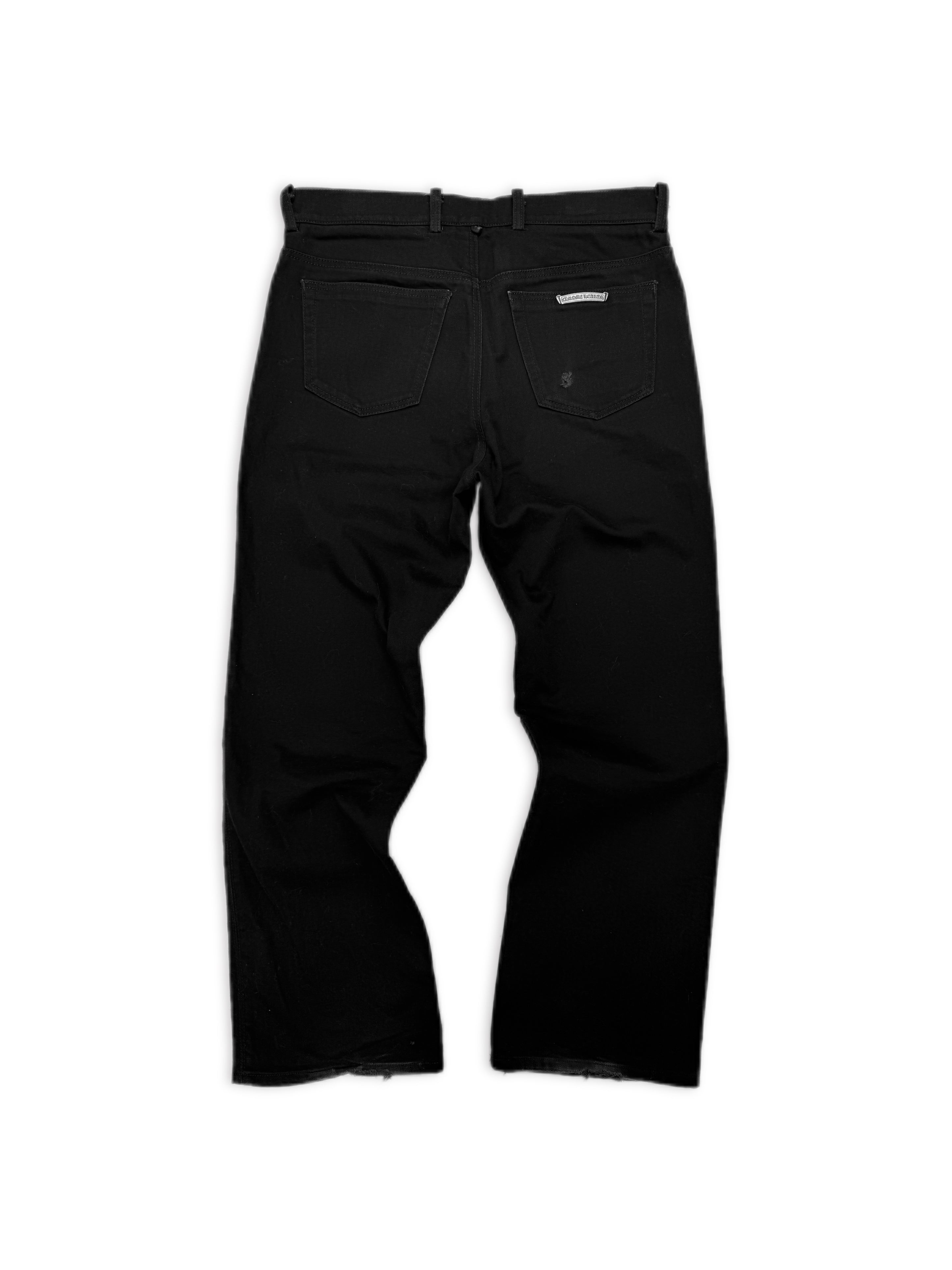 Chrome Hearts Fleur Knee Black .925 Silver Boot Cut Denim