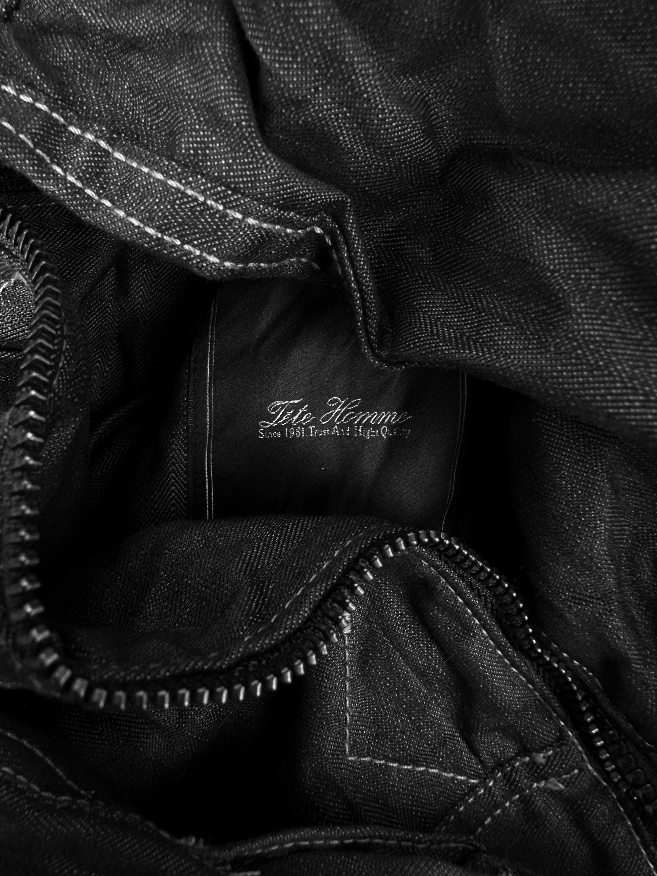 00s Tete Homme Contrast Stitch Black Work Jacket