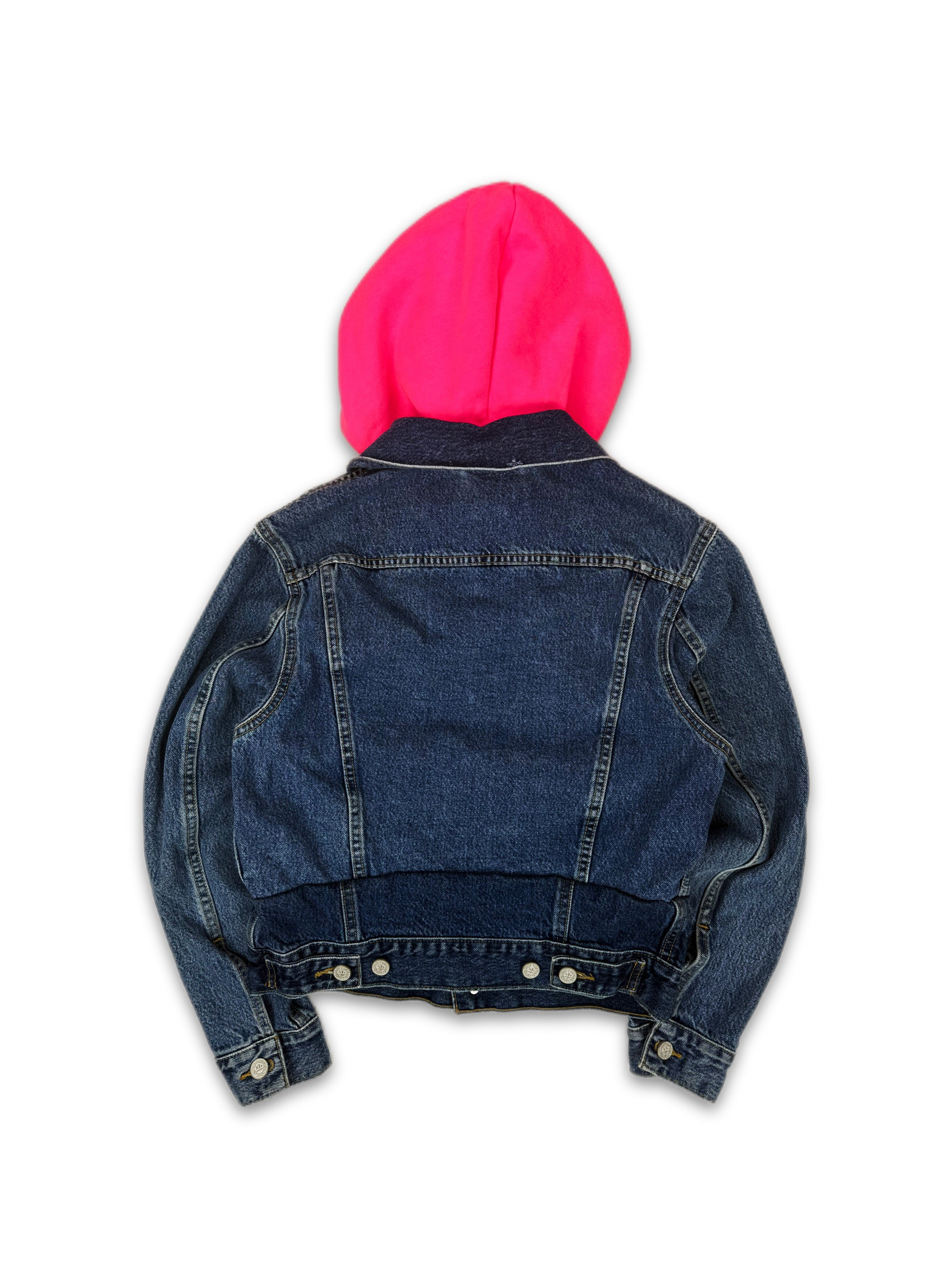 AW19 Vetements x Levi’s Neon Pink / Blue Hooded Denim Jacket
