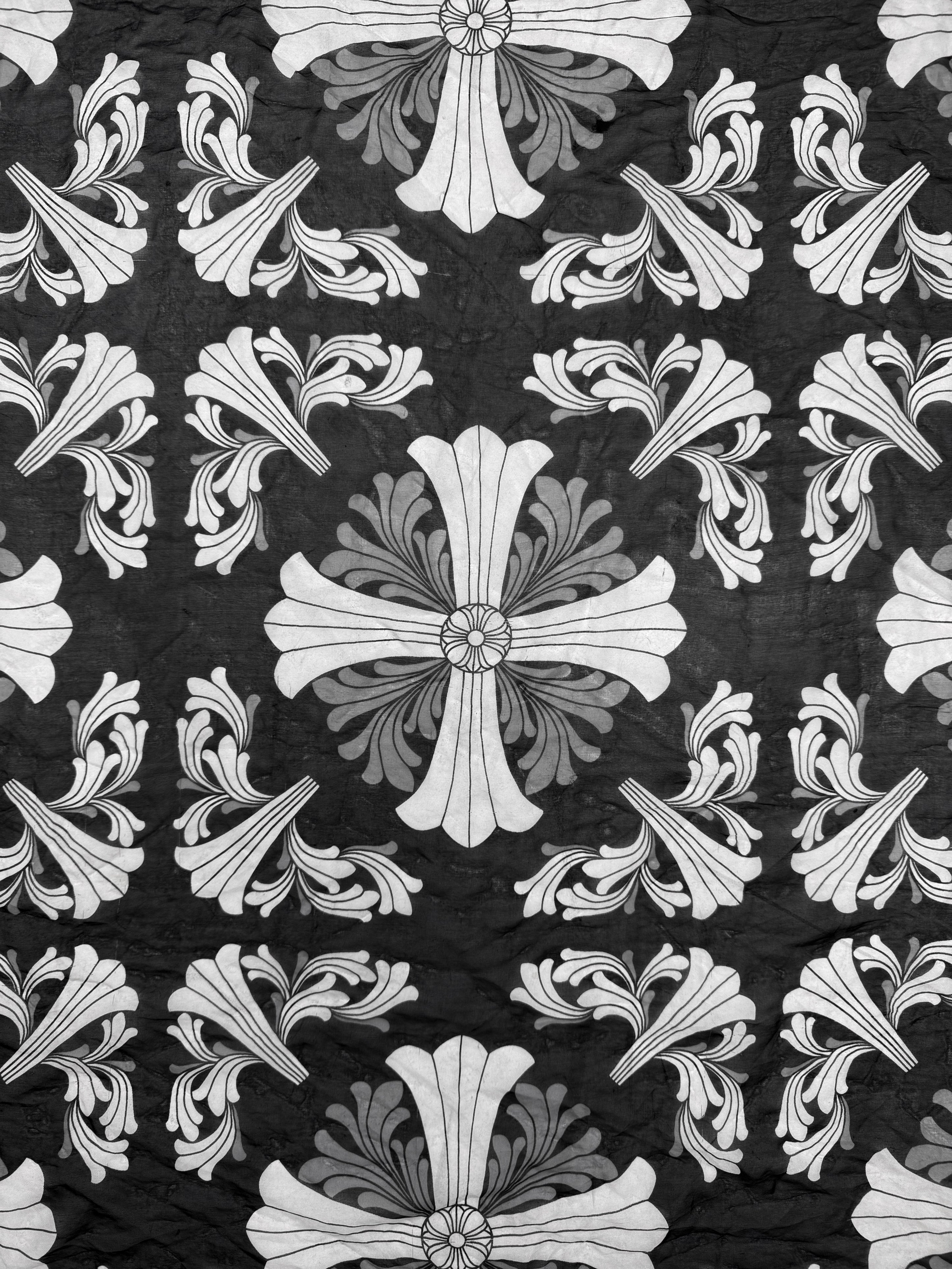 Chrome Hearts Plus Monogram XL French Silk Scarf