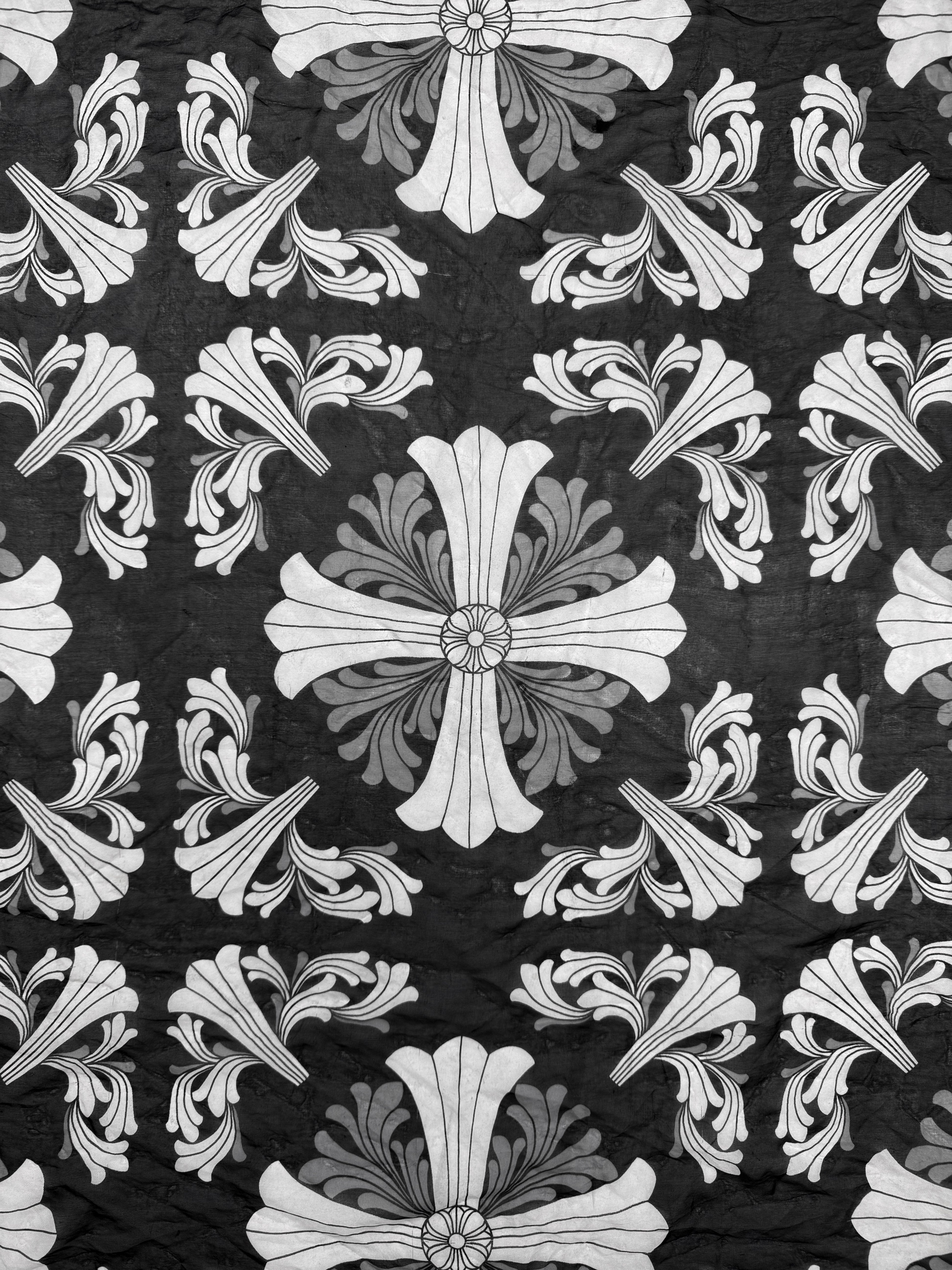 Chrome Hearts Plus Monogram XL French Silk Scarf