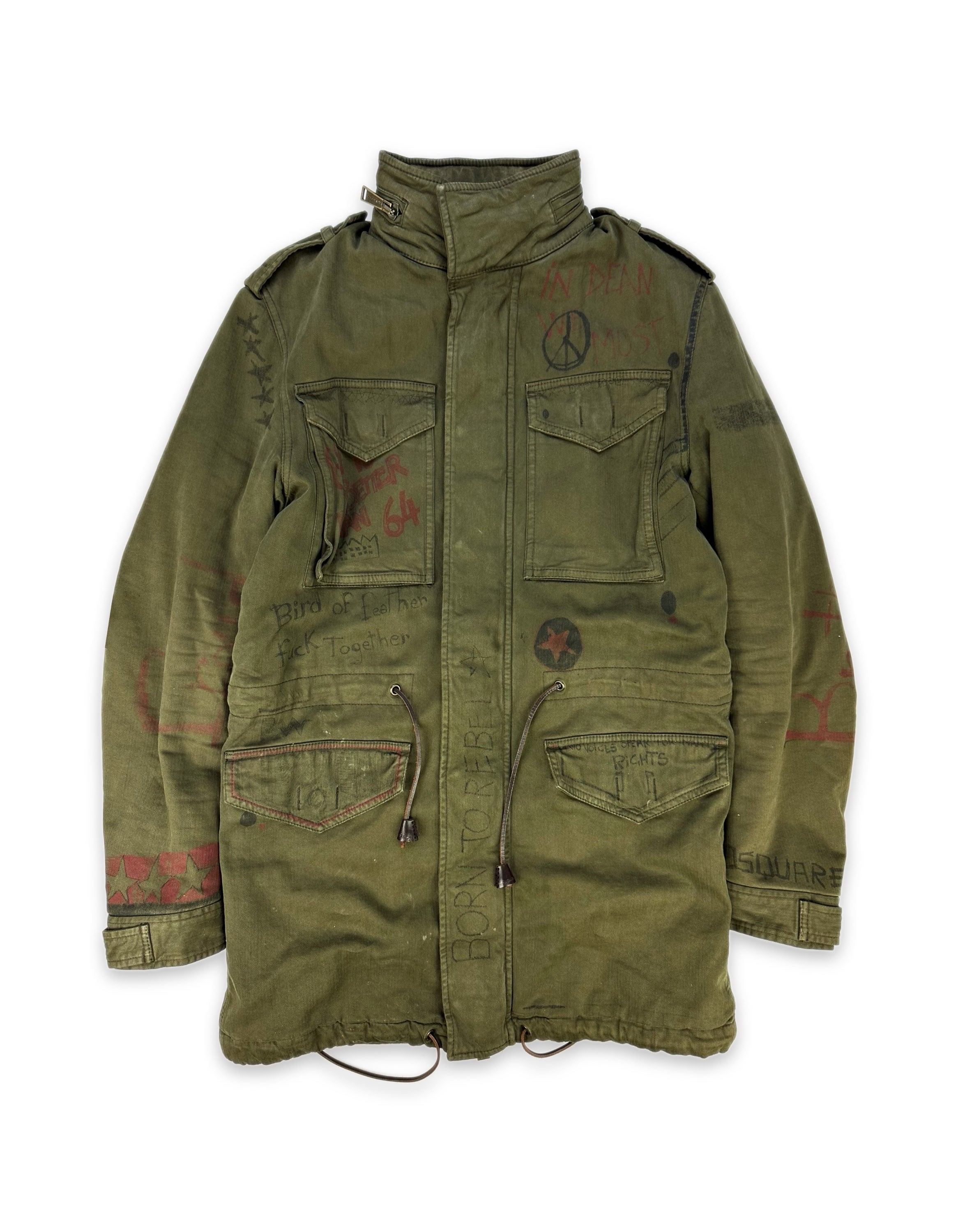 AW12 Dsquared2 ‘Anarchy’ Rebel Graffiti Military Herringbone Jacket