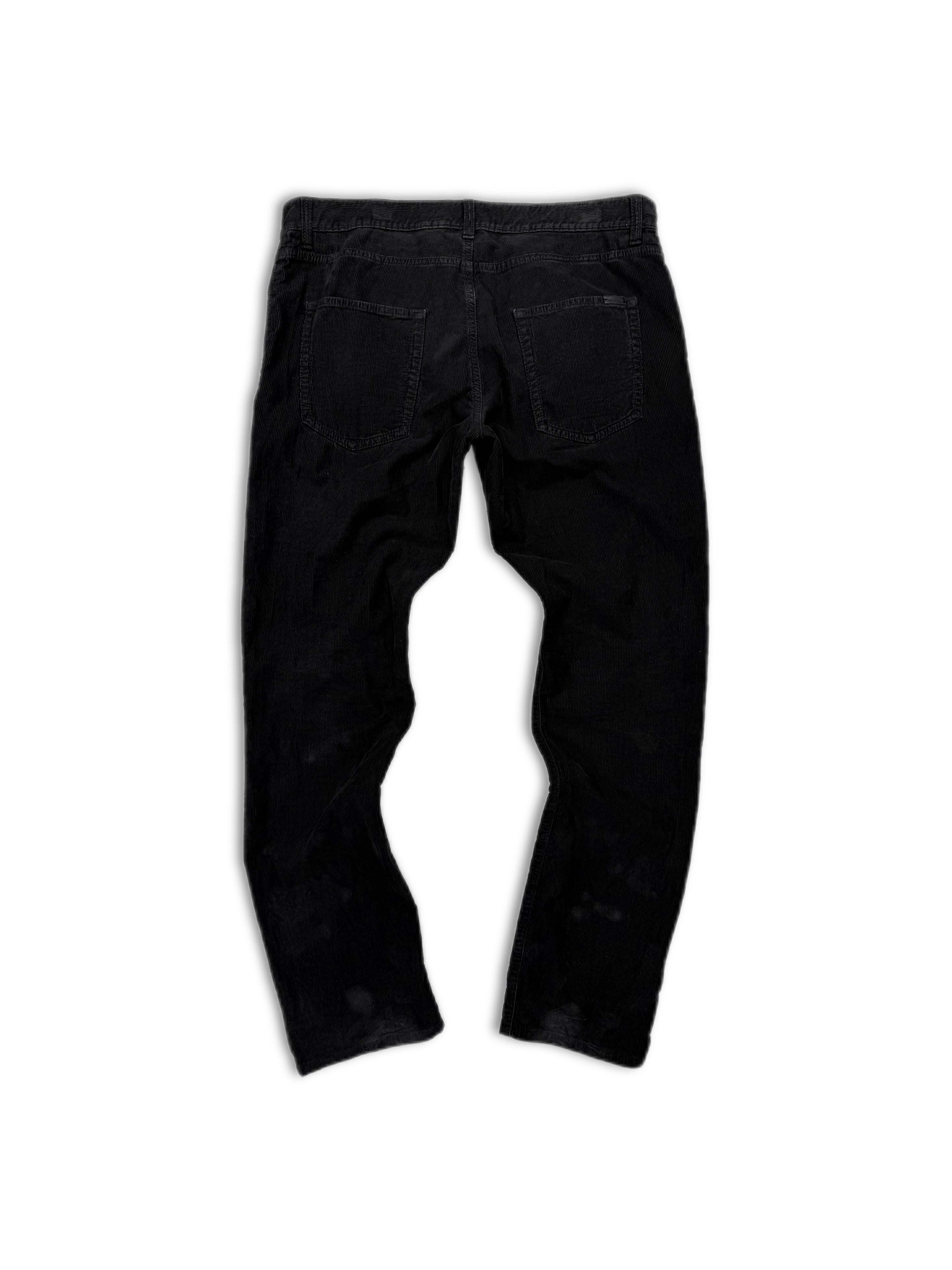 Saint Laurent Paris D02 Black Corduroy Boot Cut Pants