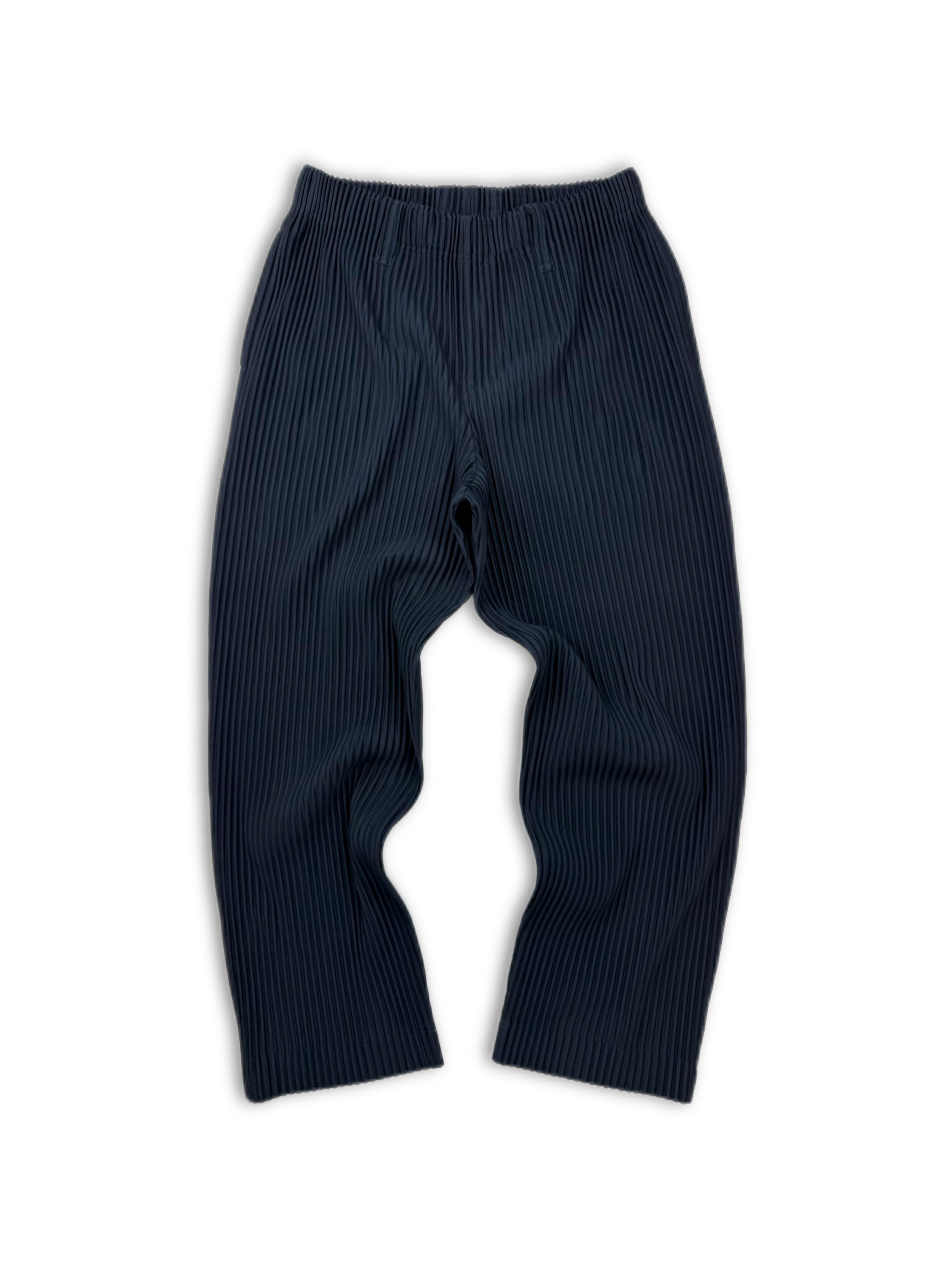 Homme Plisse by Issey Miyake Navy Blue Pleated Pants