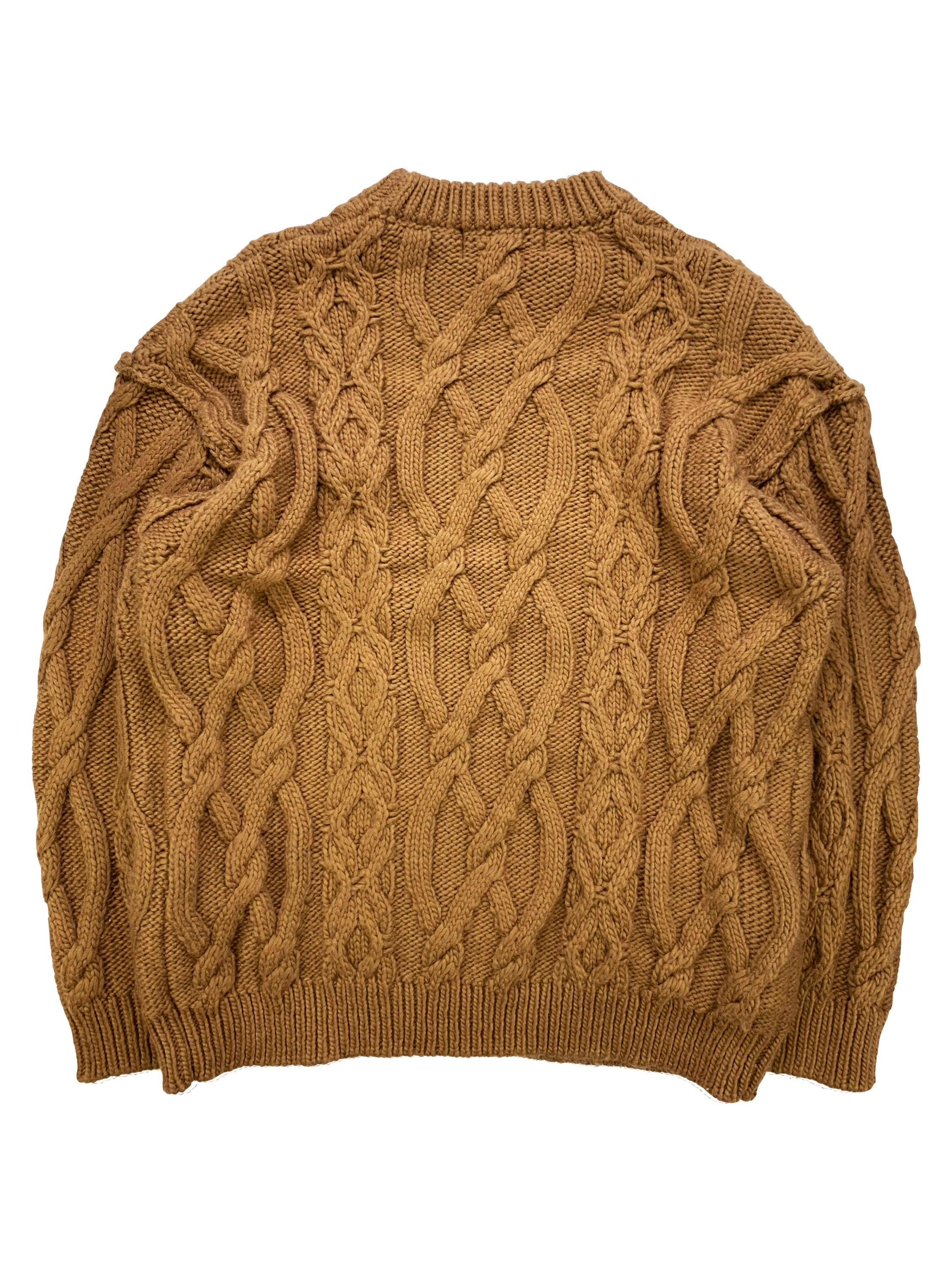 Undercover Tan Heavy Weight Asymmetric Cable Knit Sweater