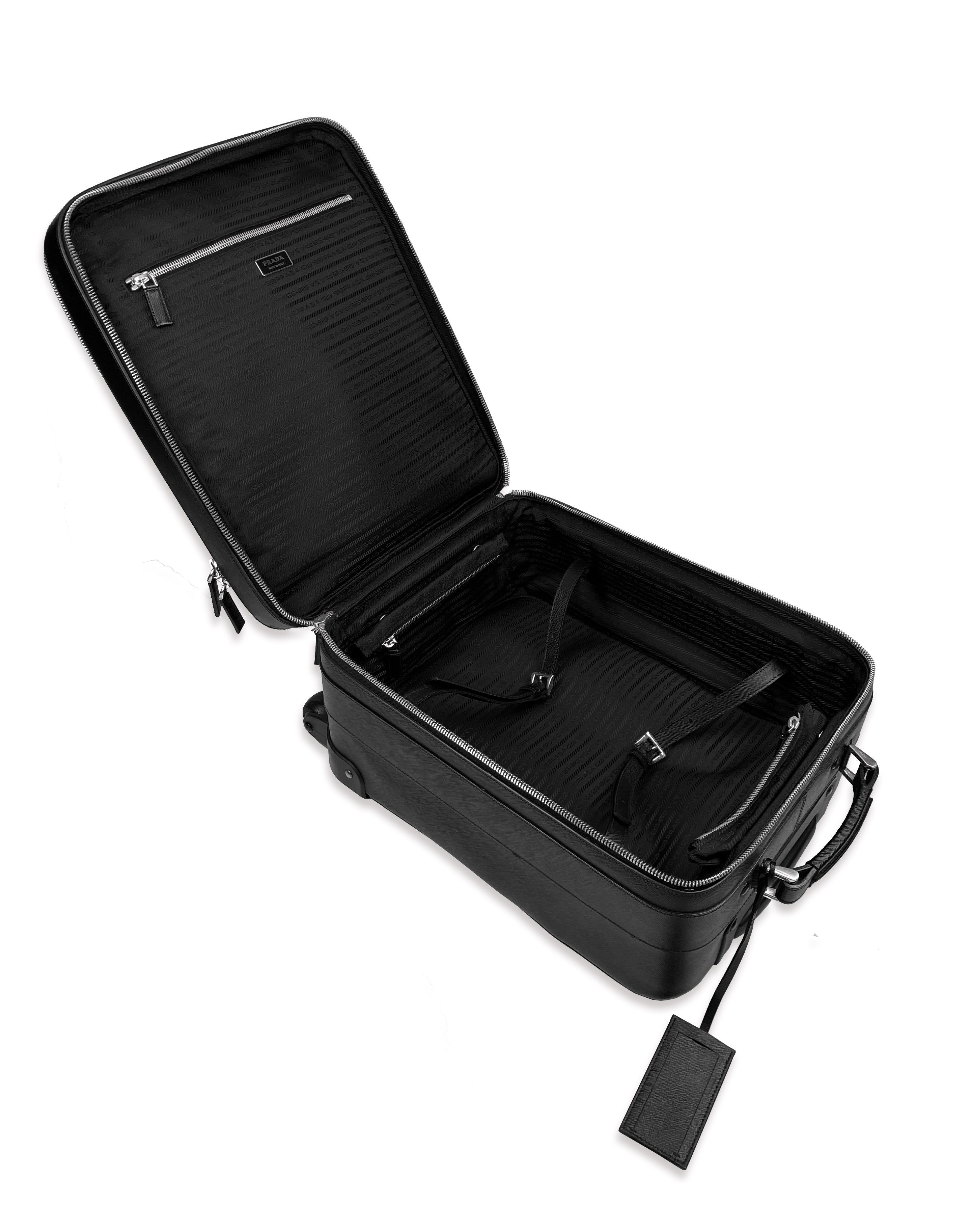 Prada Nylon Adjustable Multi-Pocket Metallic Suitcase
