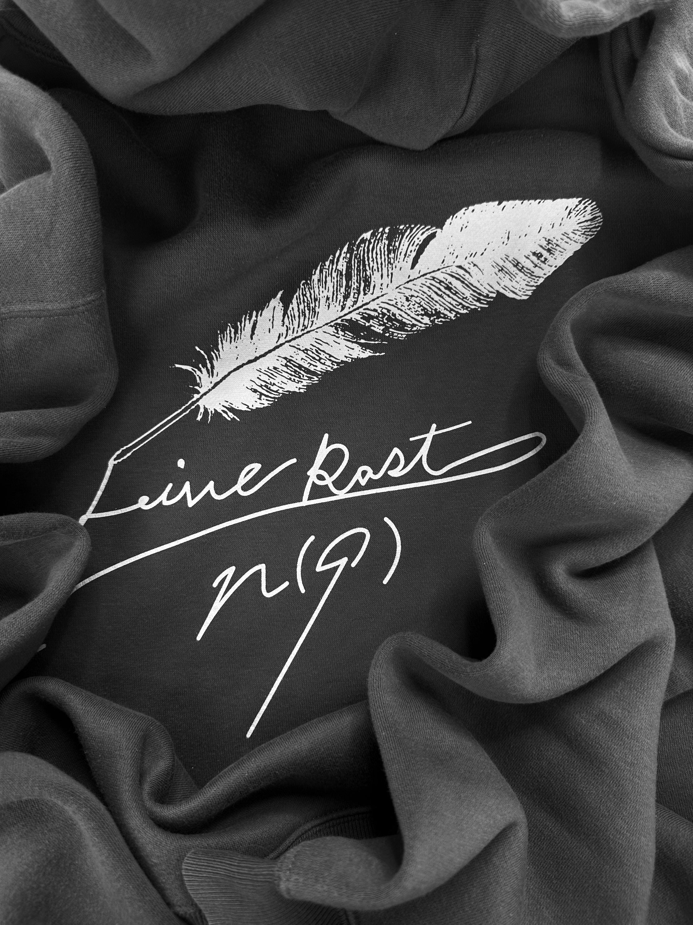 Number (N)ine Feather Motif Heavy Weight Grey Hoodie