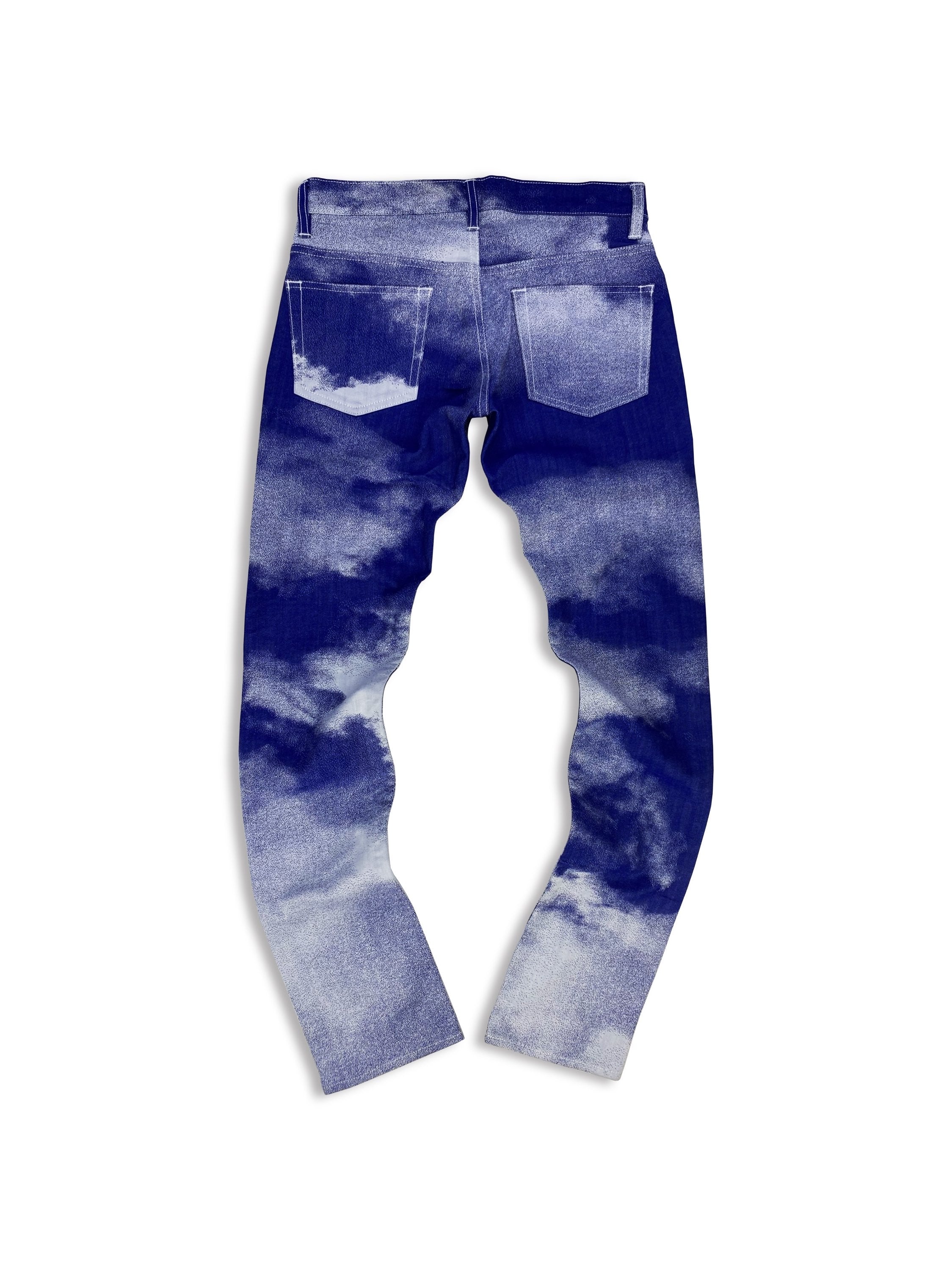 90s Issey Miyake ‘Sky’ Full Print Jacquard Weave Cloud Denim