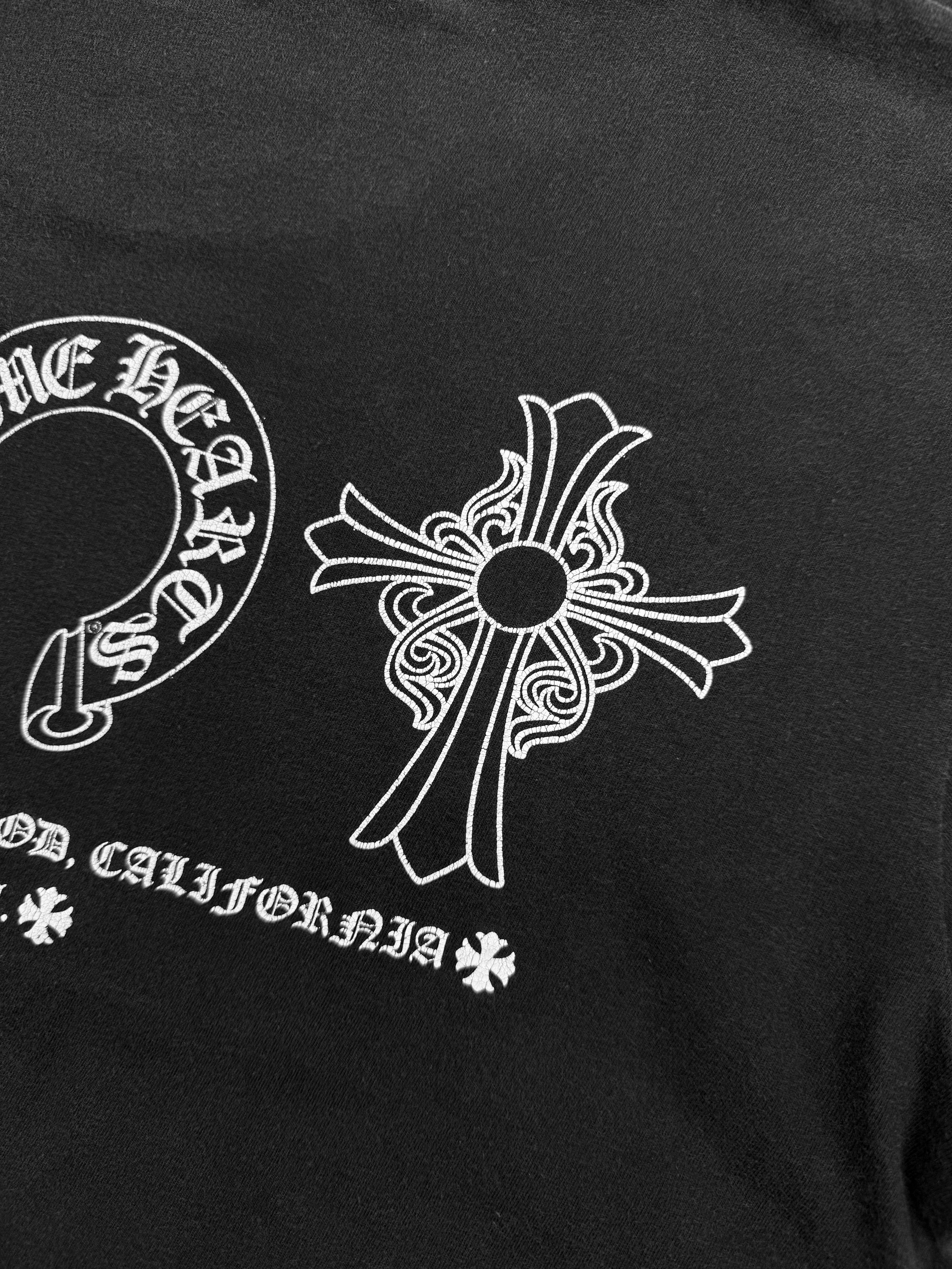 Chrome Hearts Hollywood Exclusive Faded Vintage Horseshoe Logo T-Shirt