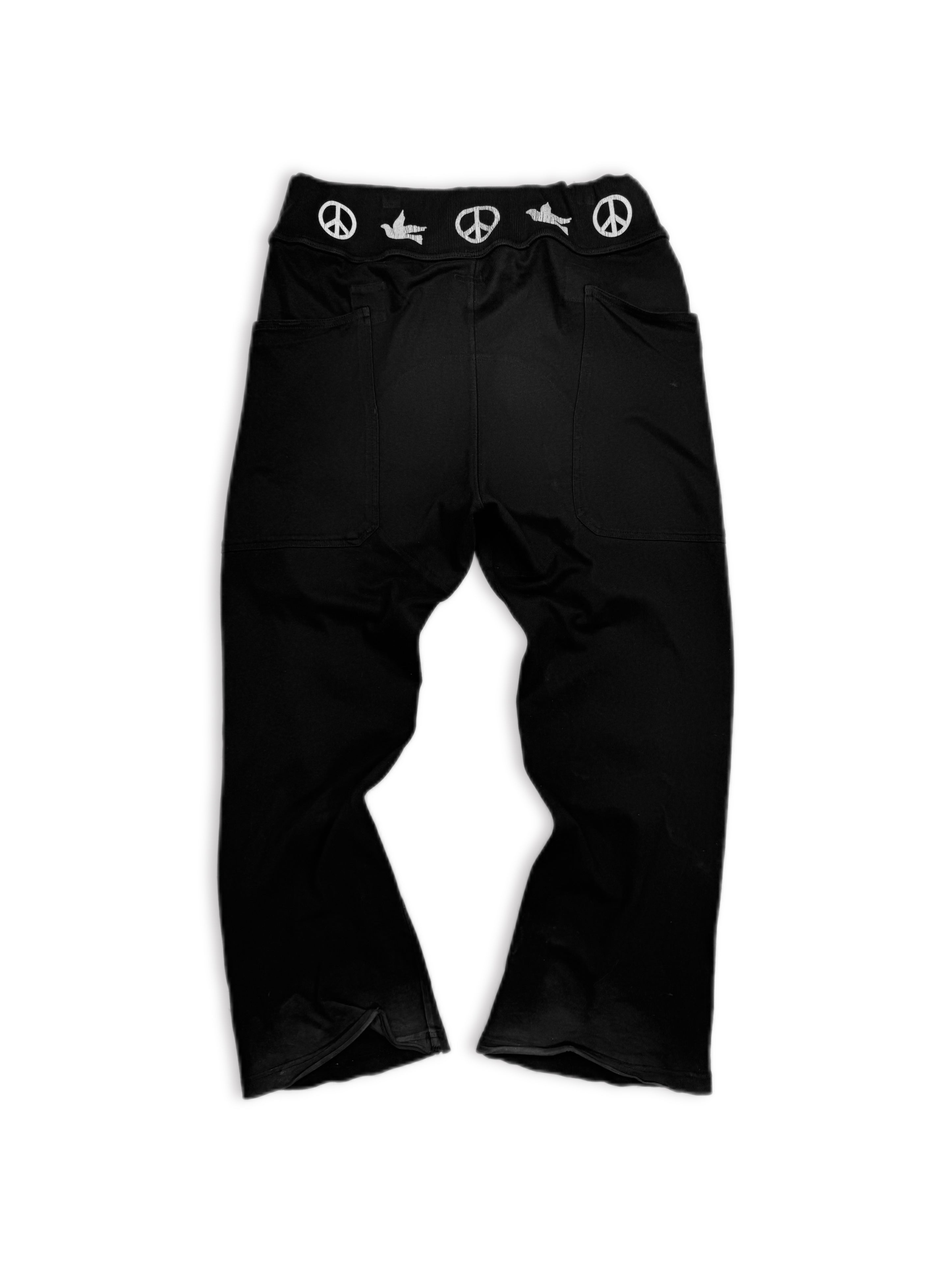Kapital ‘Skeleton’ Bone Black Peace Sweat Pants