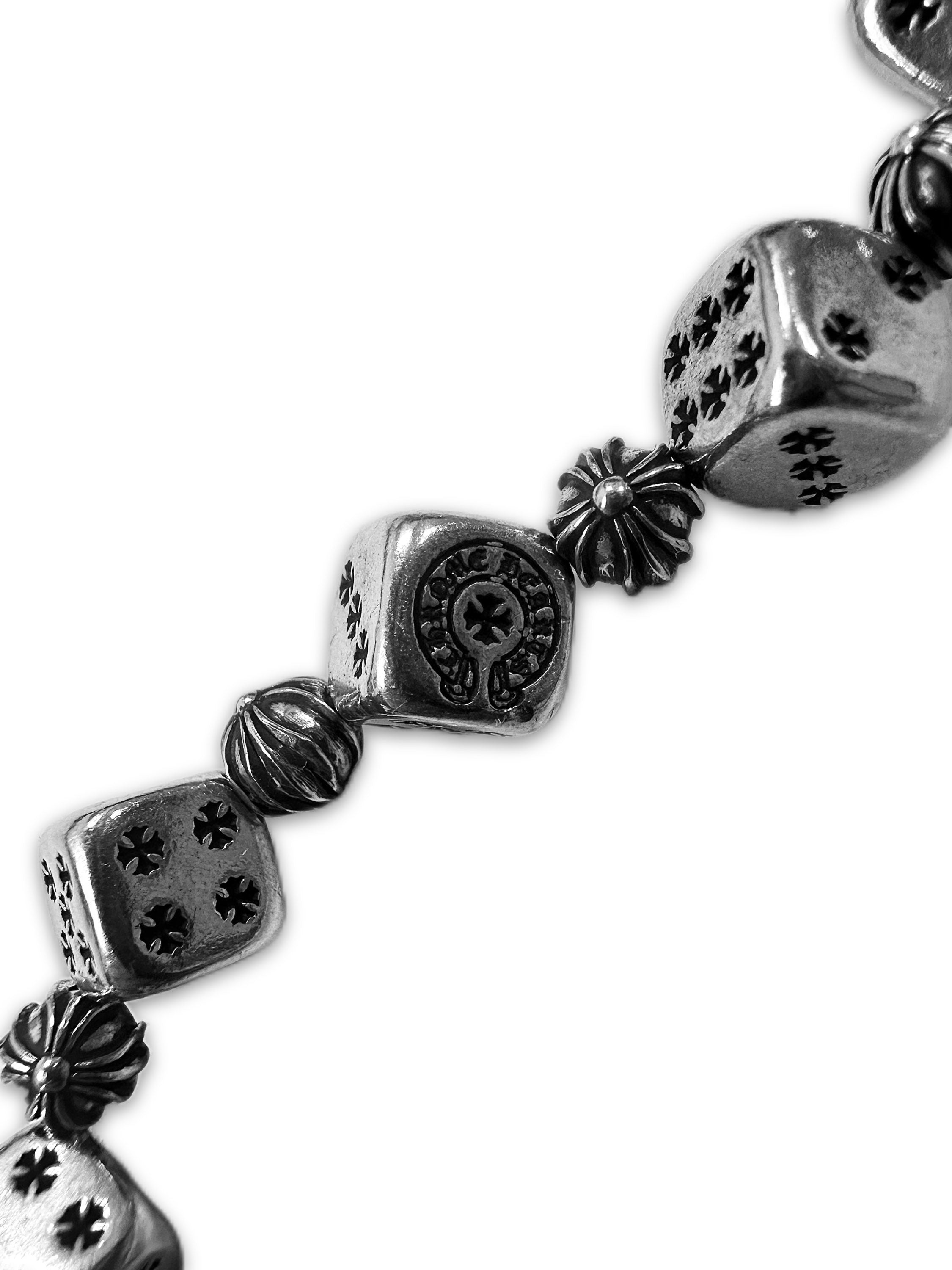 Chrome Hearts ‘Dice & Cross’ Link .925 Silver Bracelet