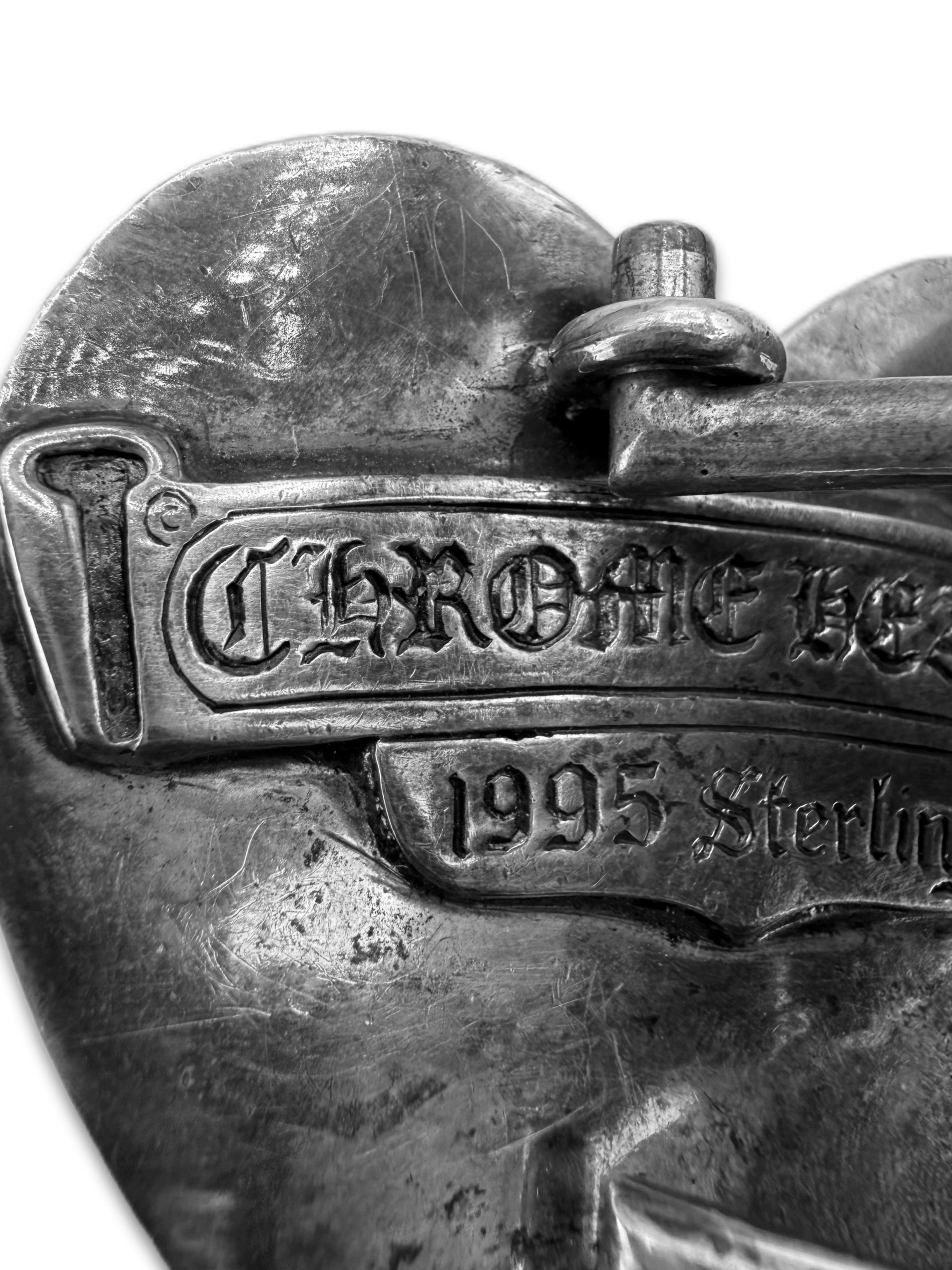 Chrome Hearts ‘Crying Heart’ Buckle .925 Silver Leather Belt