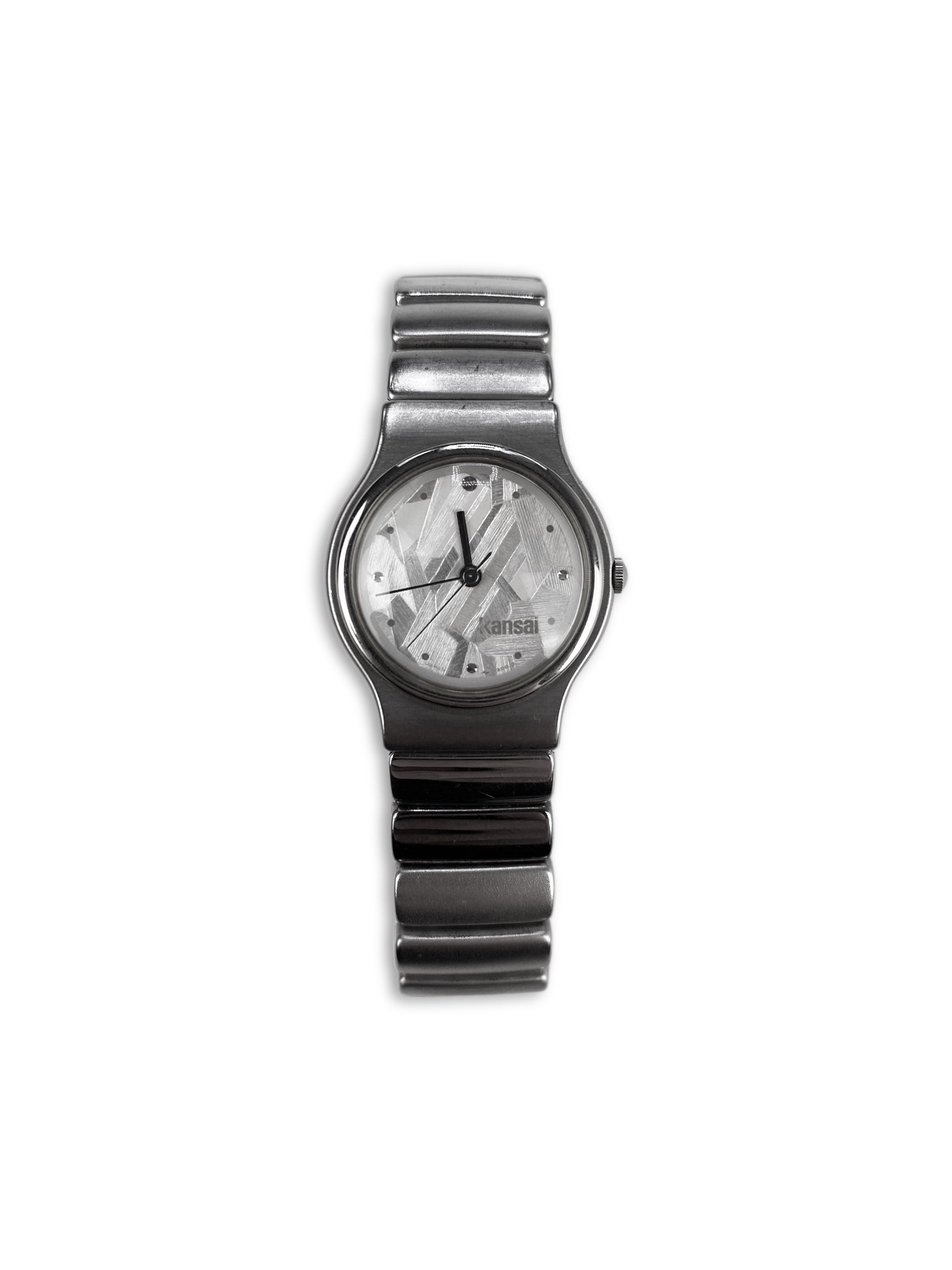Kansai Yamamoto Silver Face Metallic Watch