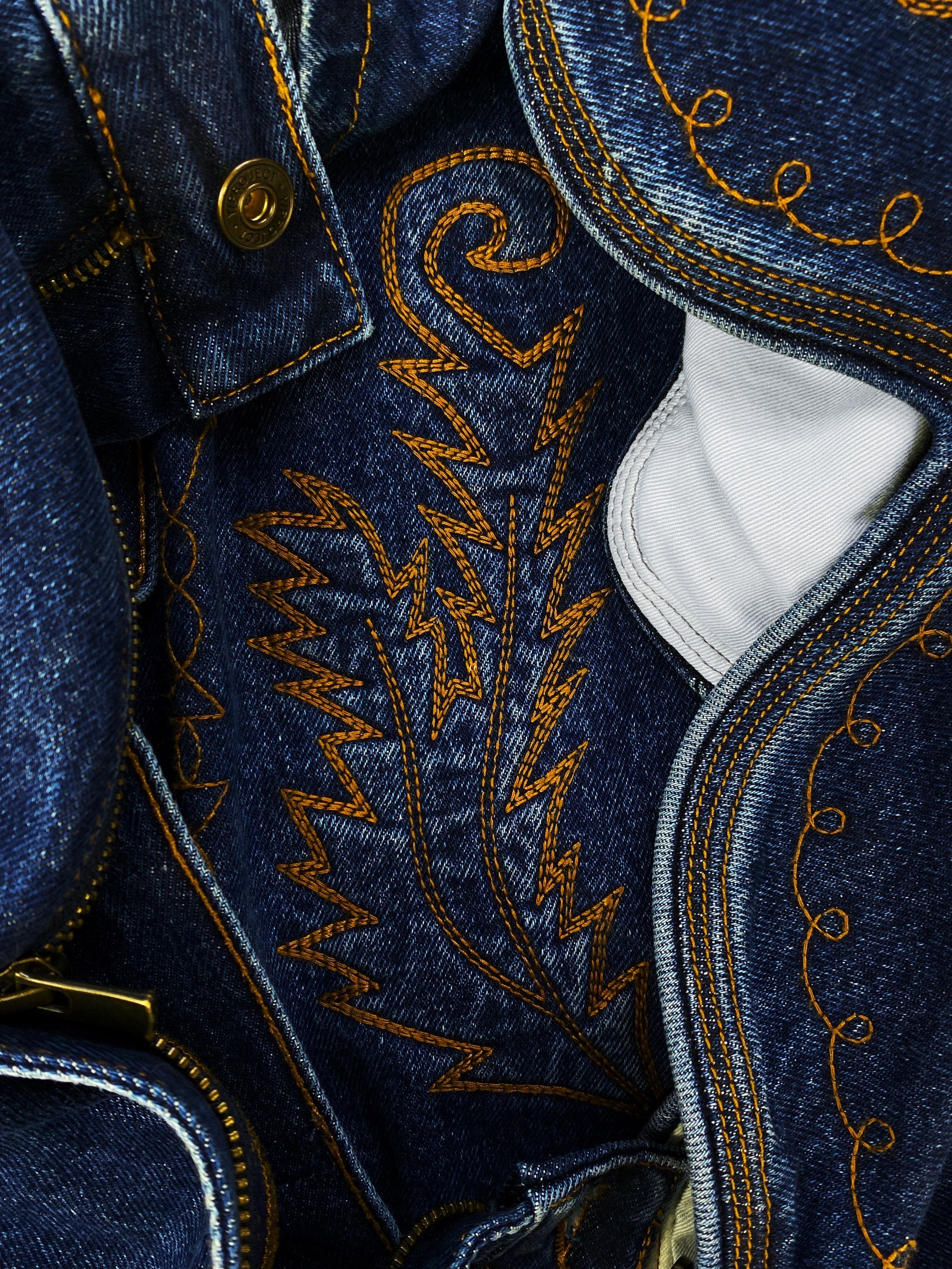 AW21 Y/Project Cowboy Cuff Indigo Wash Bootcut Denim Jeans