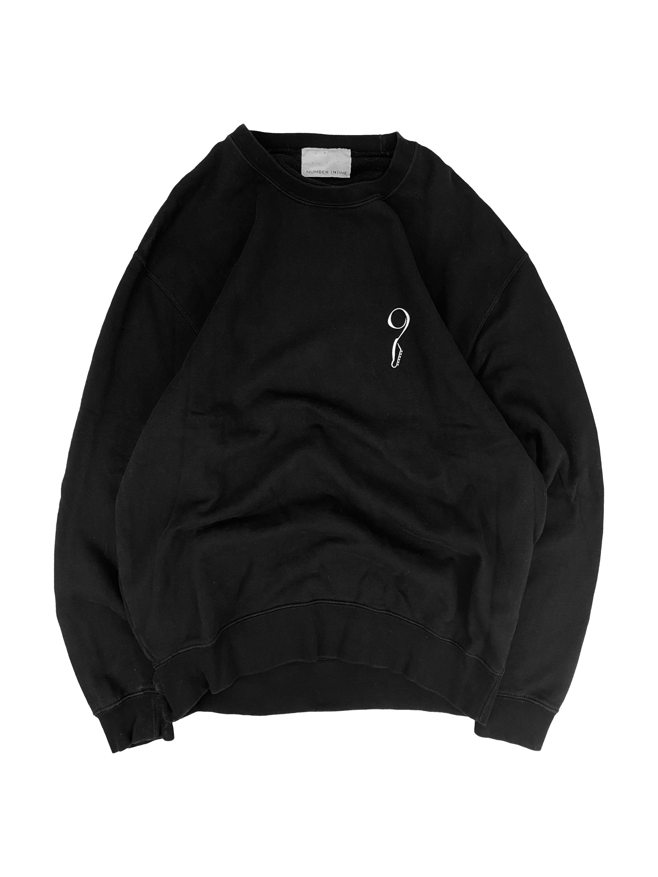 Number (N)ine Guitar Motif NN Lettering Black Crewneck