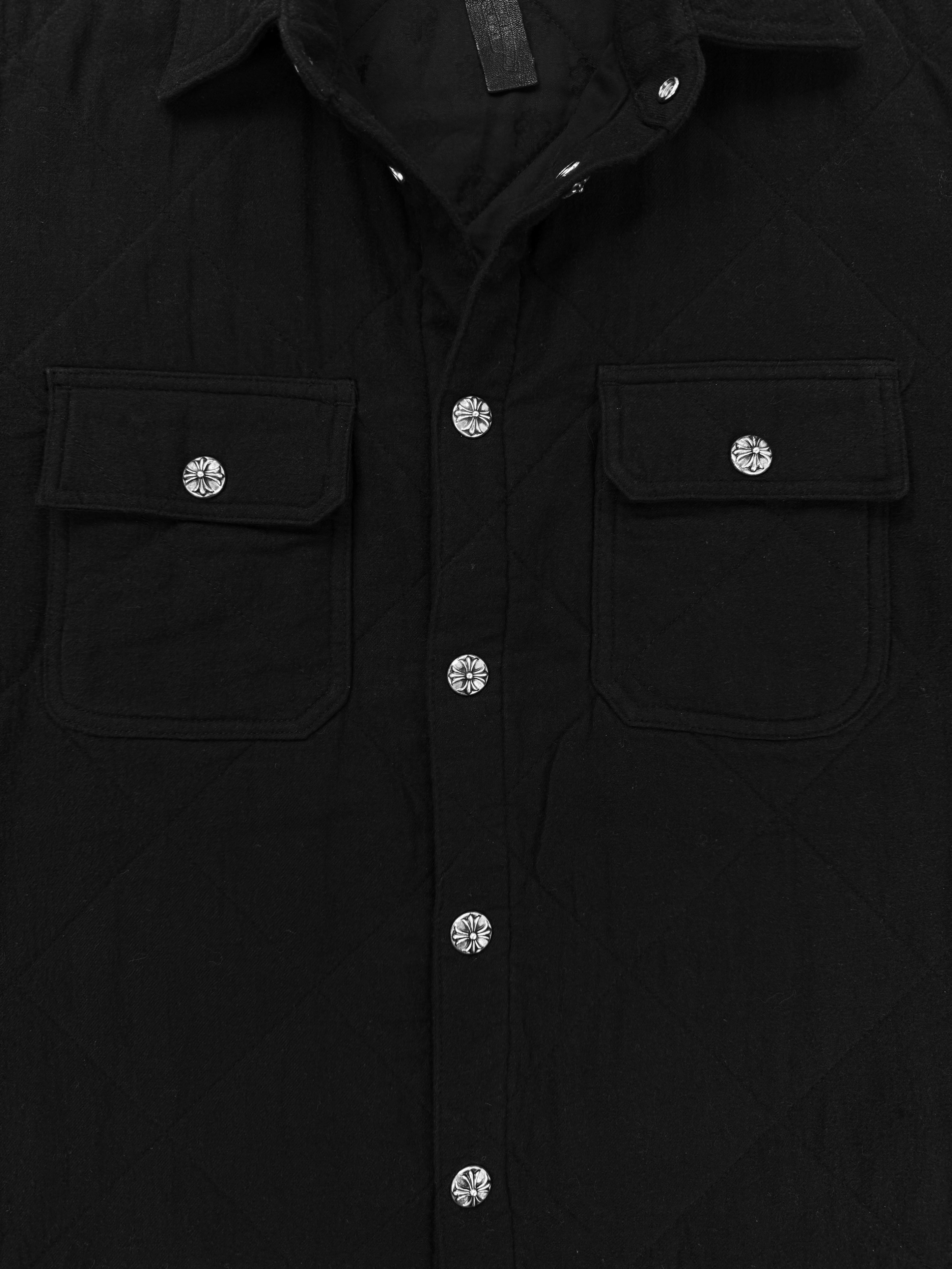 Chrome Hearts Quilted Work Dog .925 Silver Padded Shirt Jacket