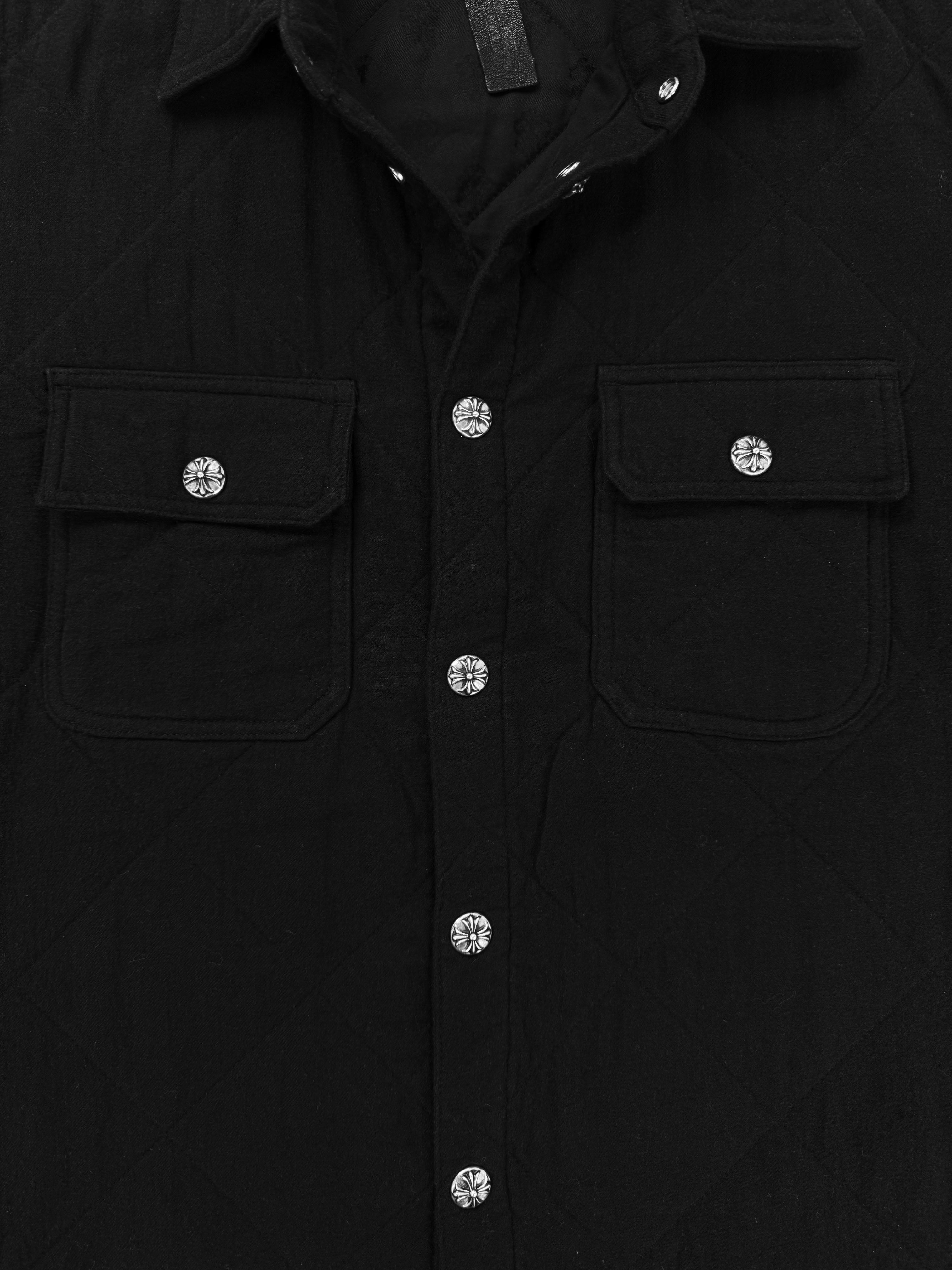 Chrome Hearts Quilted Work Dog .925 Silver Padded Shirt Jacket