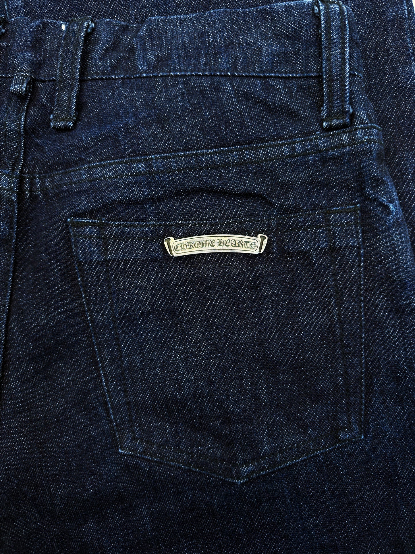Chrome Hearts RICHARD STARK PERSONAL Flared 19 Cross Patch Dark Blue Jeans
