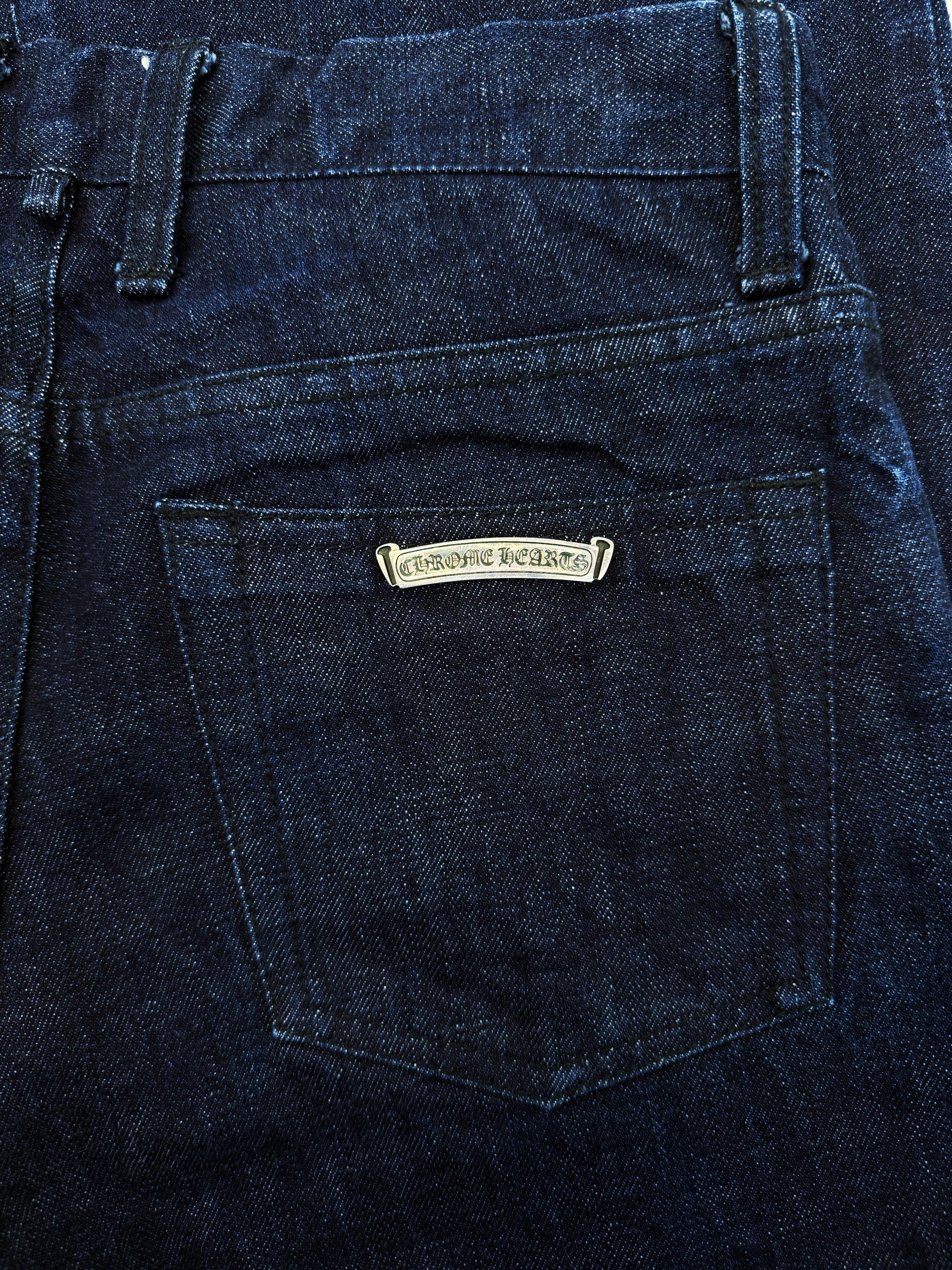 Chrome Hearts RICHARD STARK PERSONAL Flared 19 Cross Patch Dark Blue Jeans