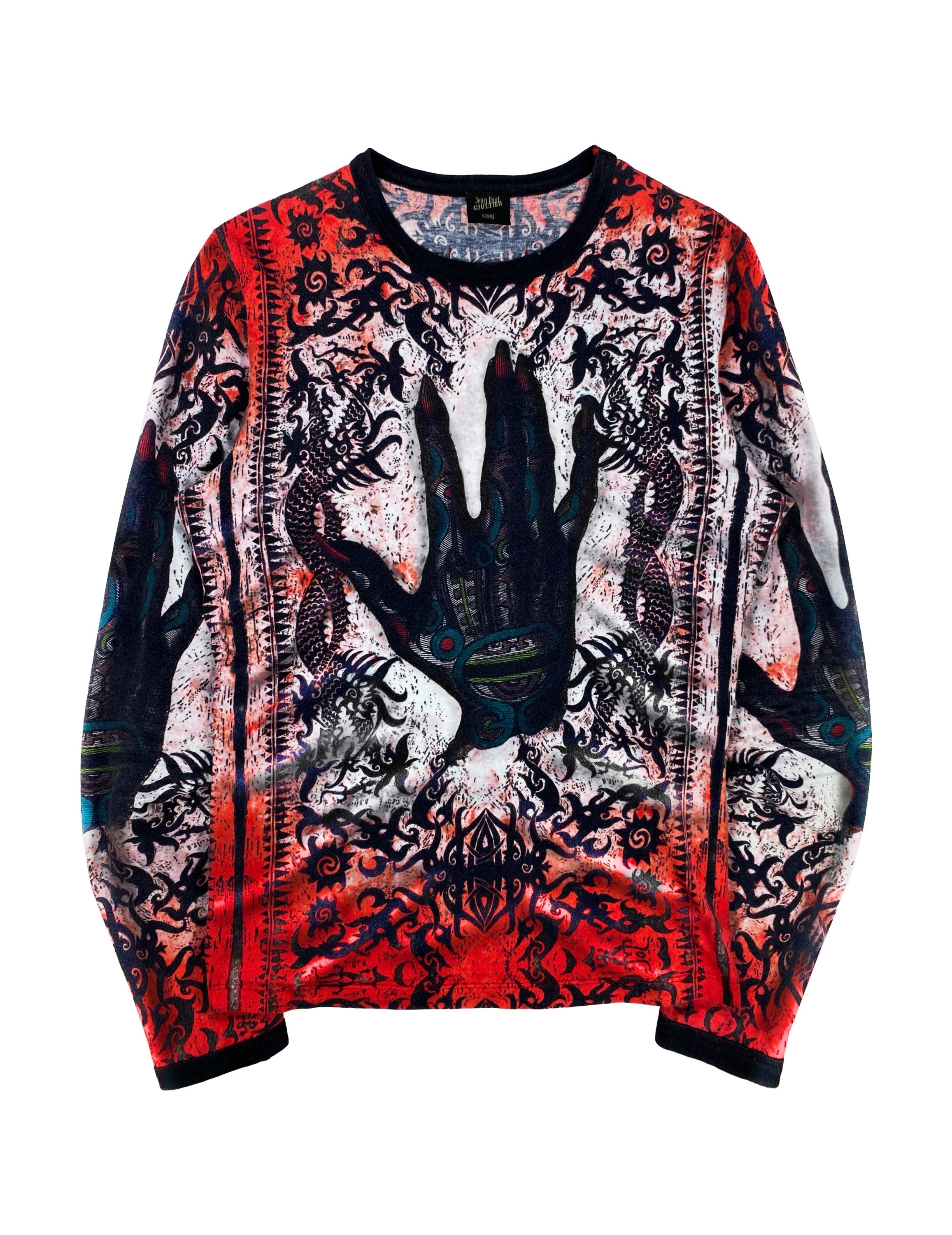 90s Jean Paul Gaultier ‘Devil’s Hand’ Gothic Tattoo Longsleeve