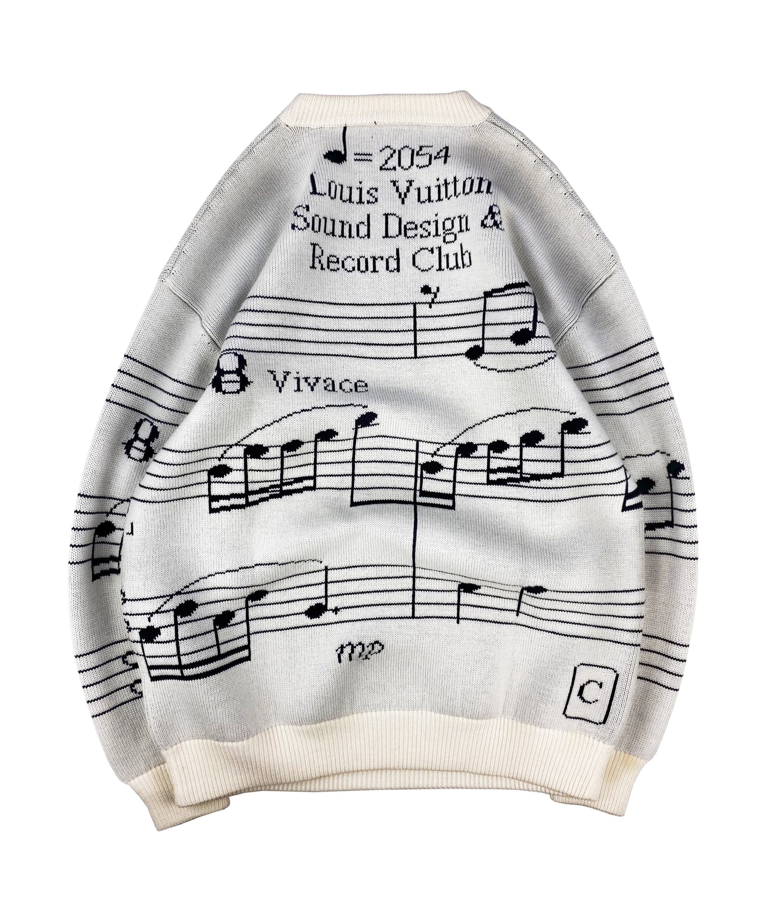 FW19 Louis Vuitton ‘Sound Design’ Partition Intarsia Music Sweater