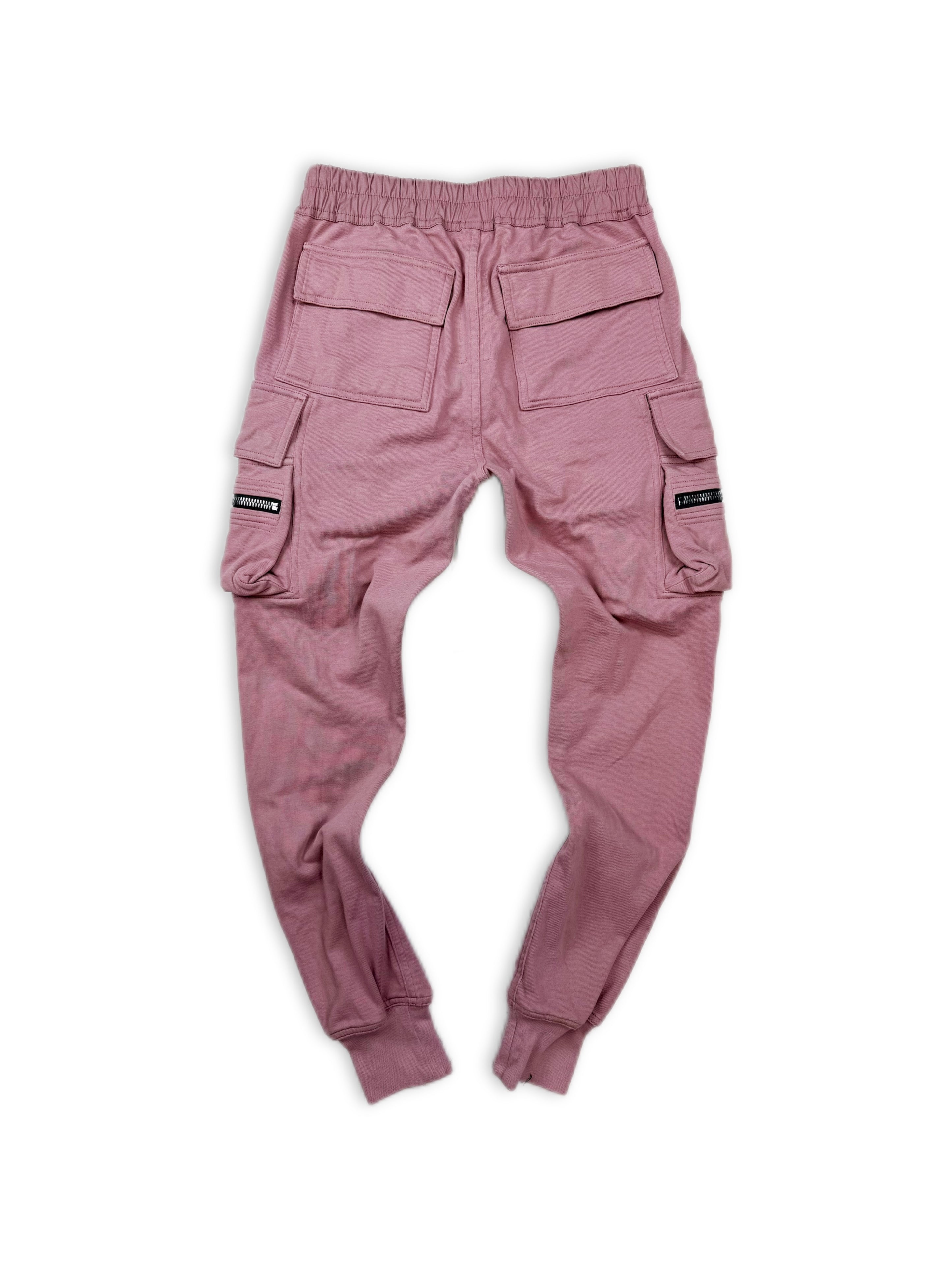Rick Owens Pink Multi Pocket Cargo Sweat Pants