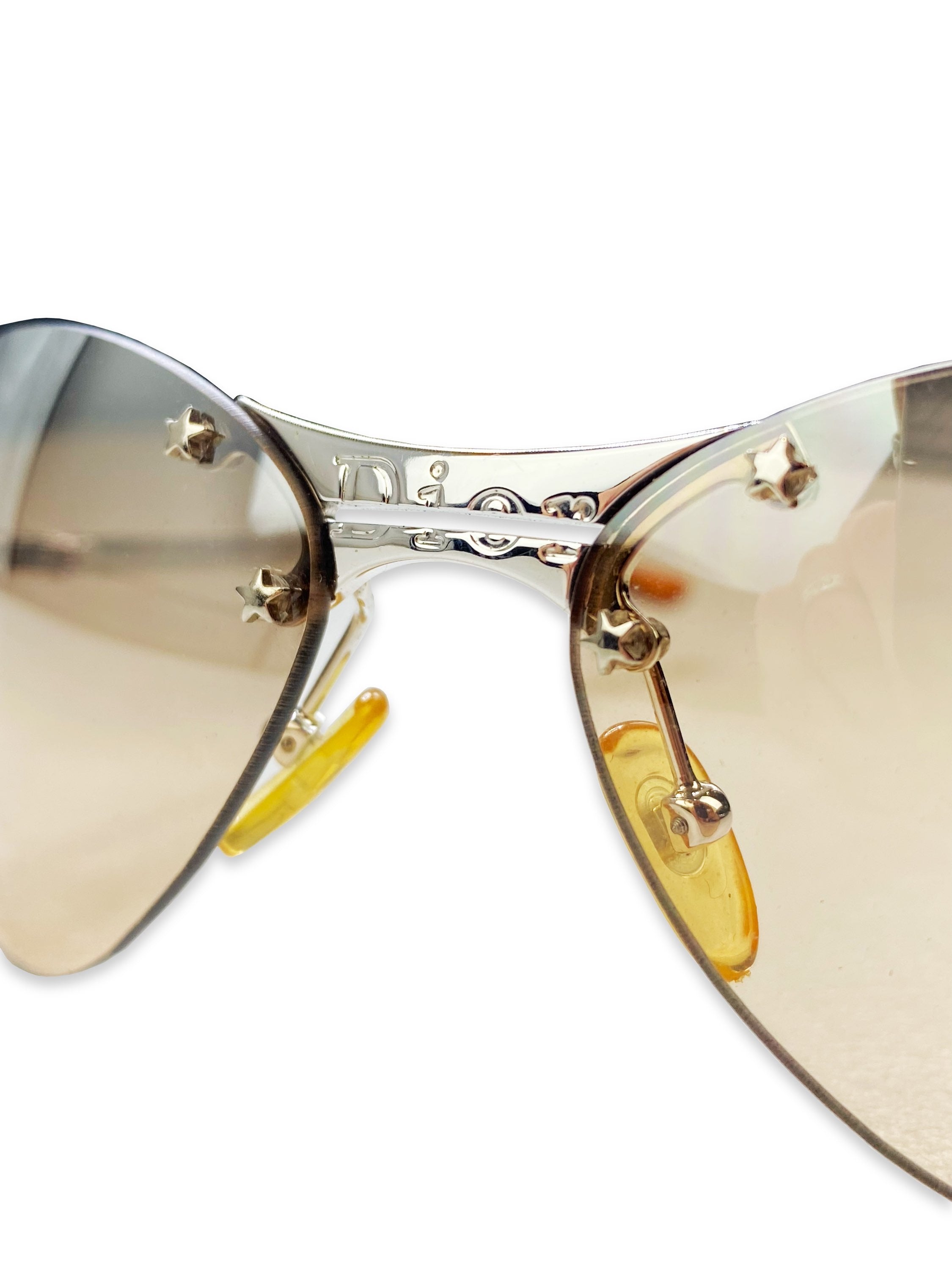 2000’s Dior Star Motif Rounded Warm Tint Sunglasses