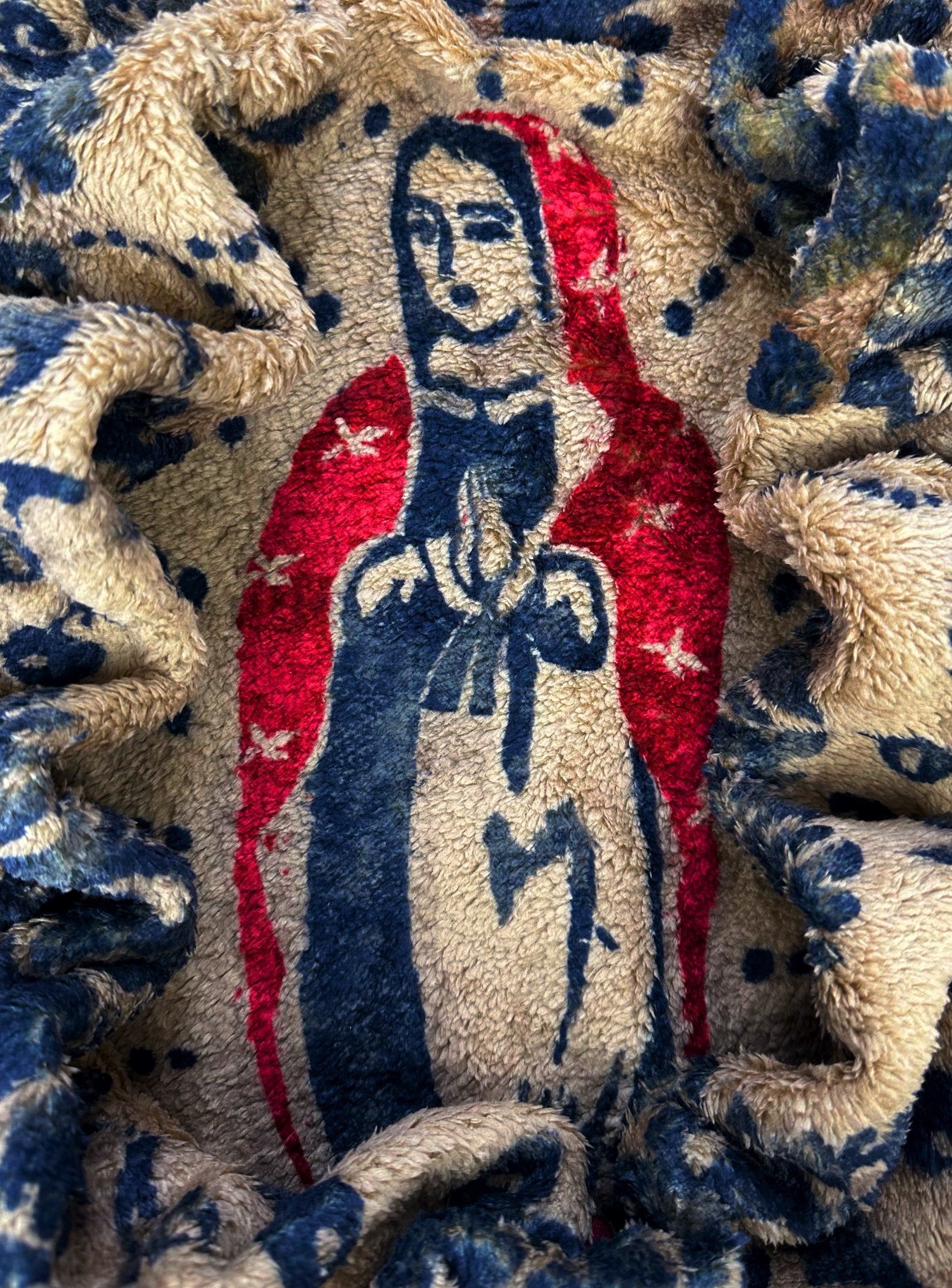 AW22 Kapital ‘Virgen Guadalupe’ Damask Full-zip Fleece Jacket