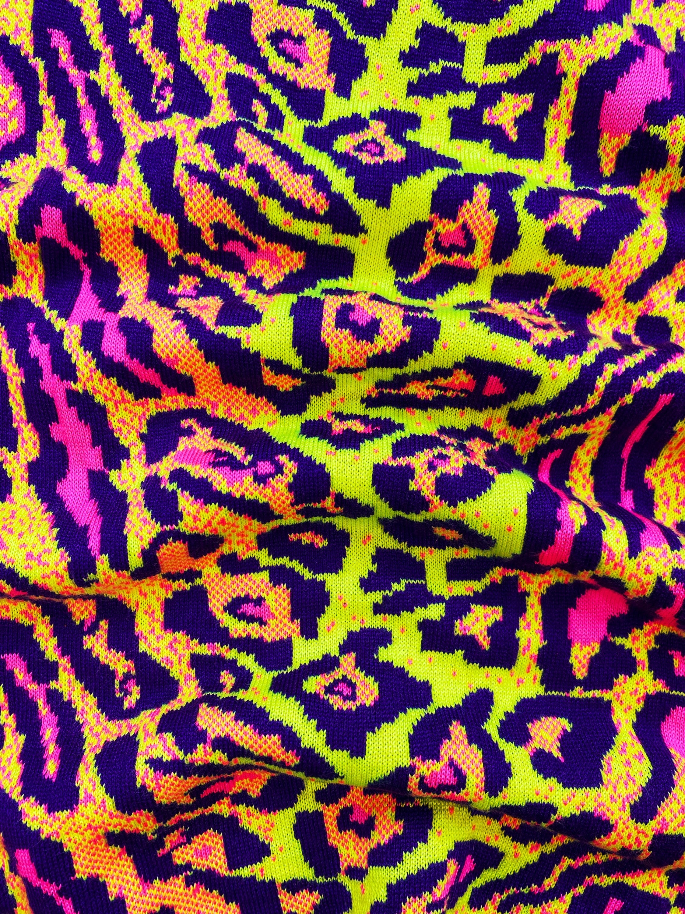 SS18 Comme des Garçons Homme ‘Psychedelic’ Leopard Print Knit Sweater