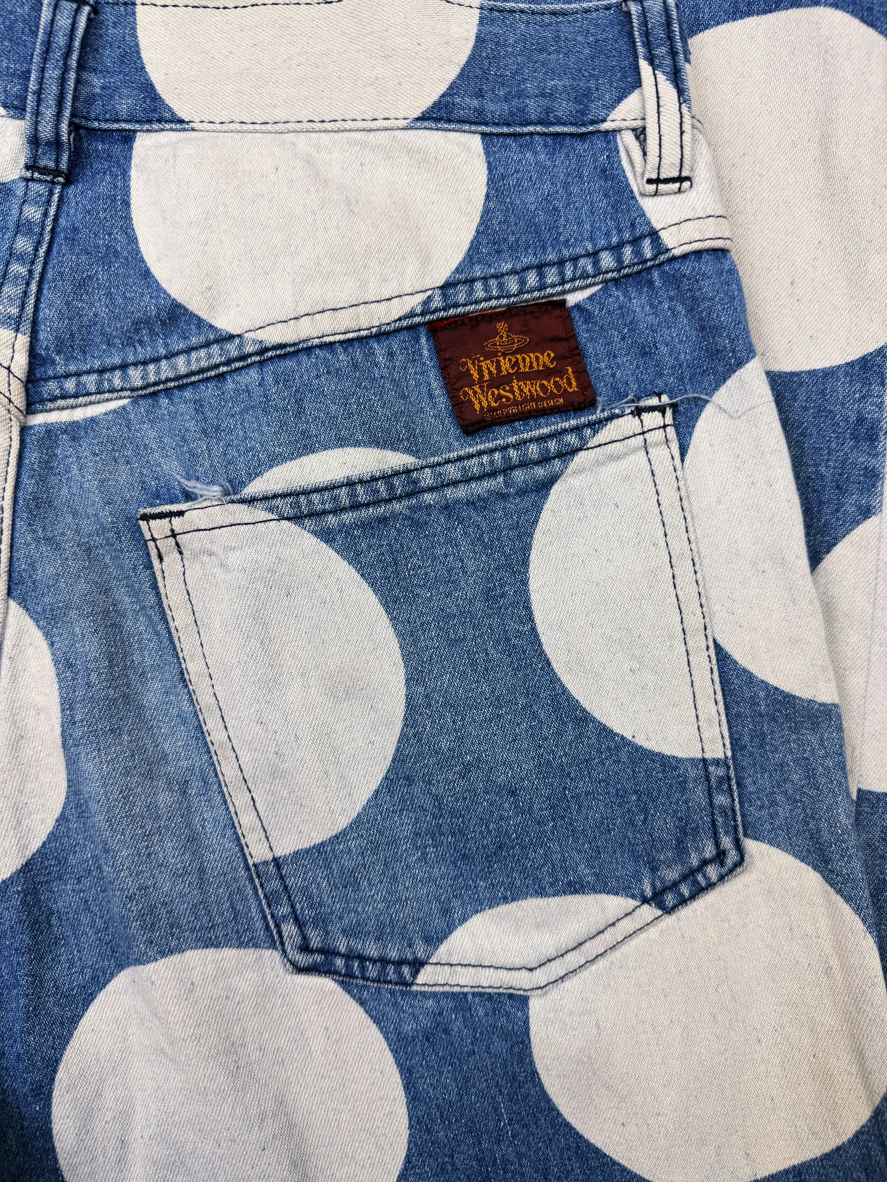 SS85 Vivienne Westwood Mini-Crini Polka Dot Blue Denim