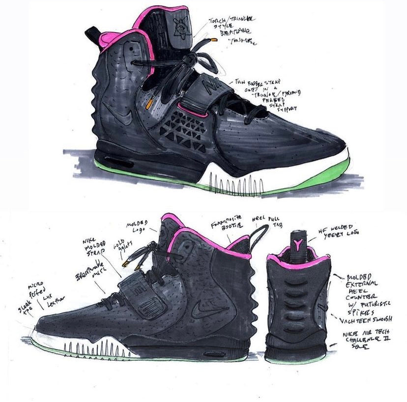 2009 Nike Air Yeezy 1 ‘Blink’ Phosphorescent High-top Sneakers