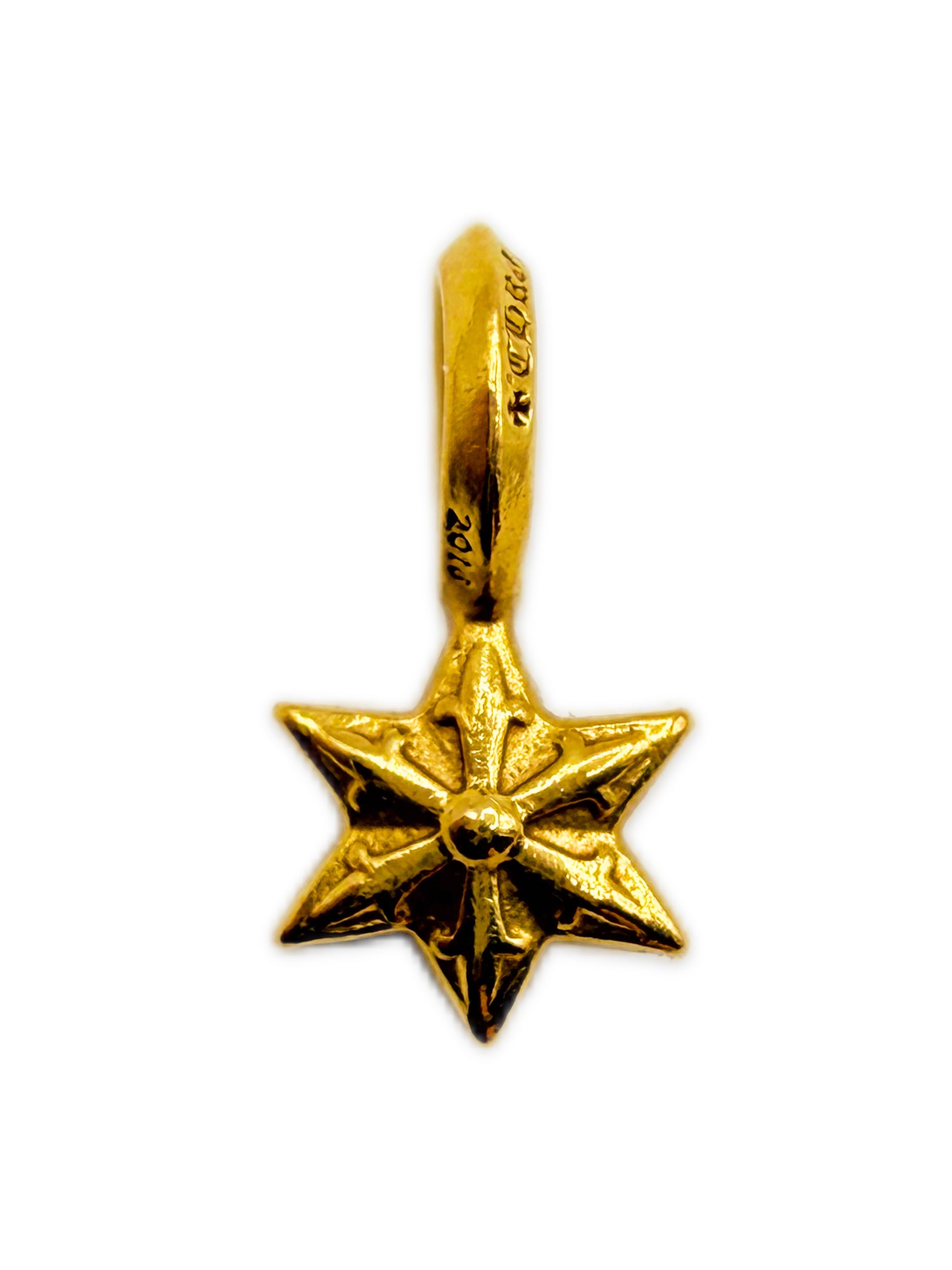 Chrome Hearts 5 Point Star 22k Gold Charm Pendant