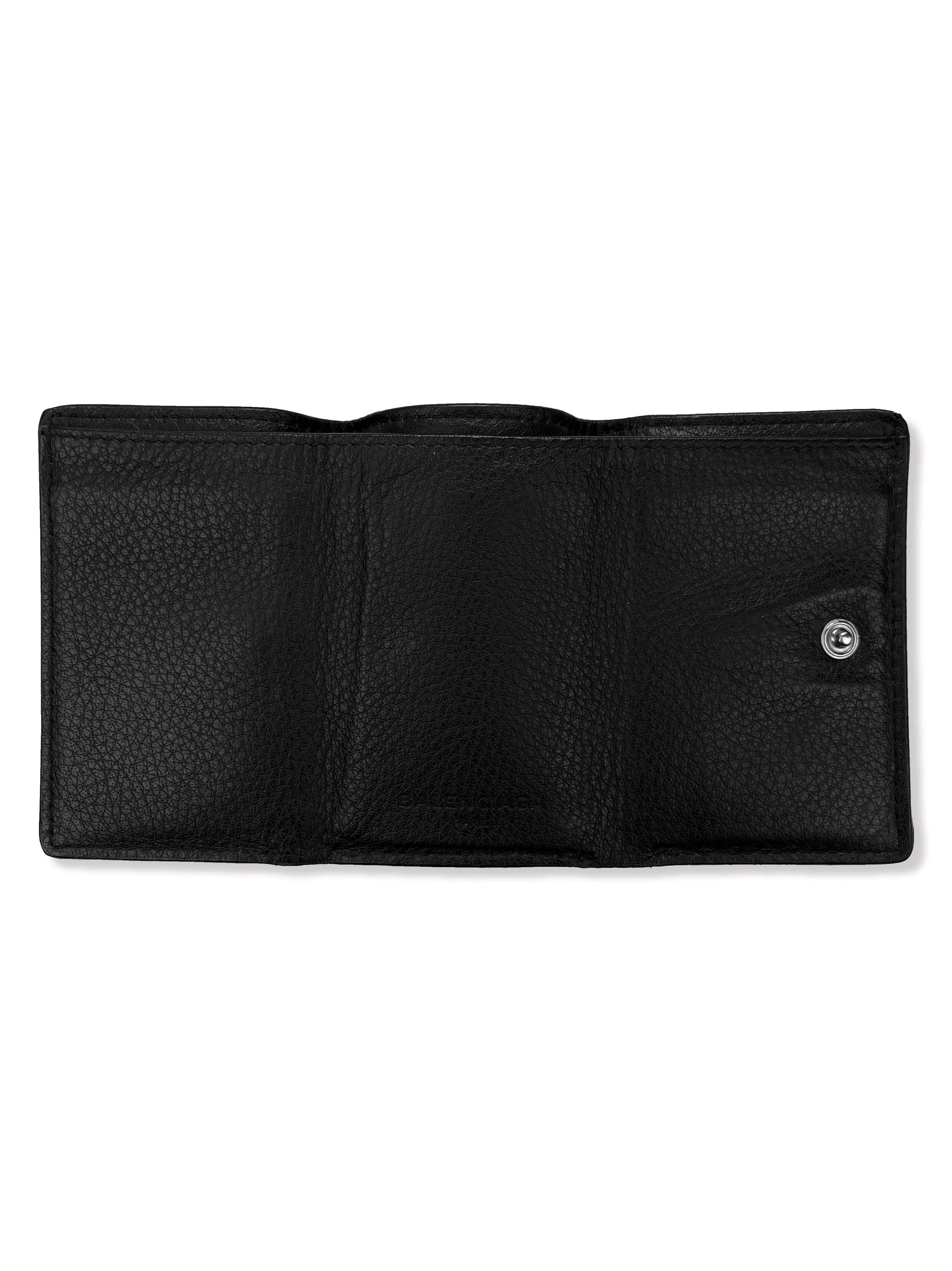 Balenciaga Embossed Leather Mini Papier Trifold Wallet