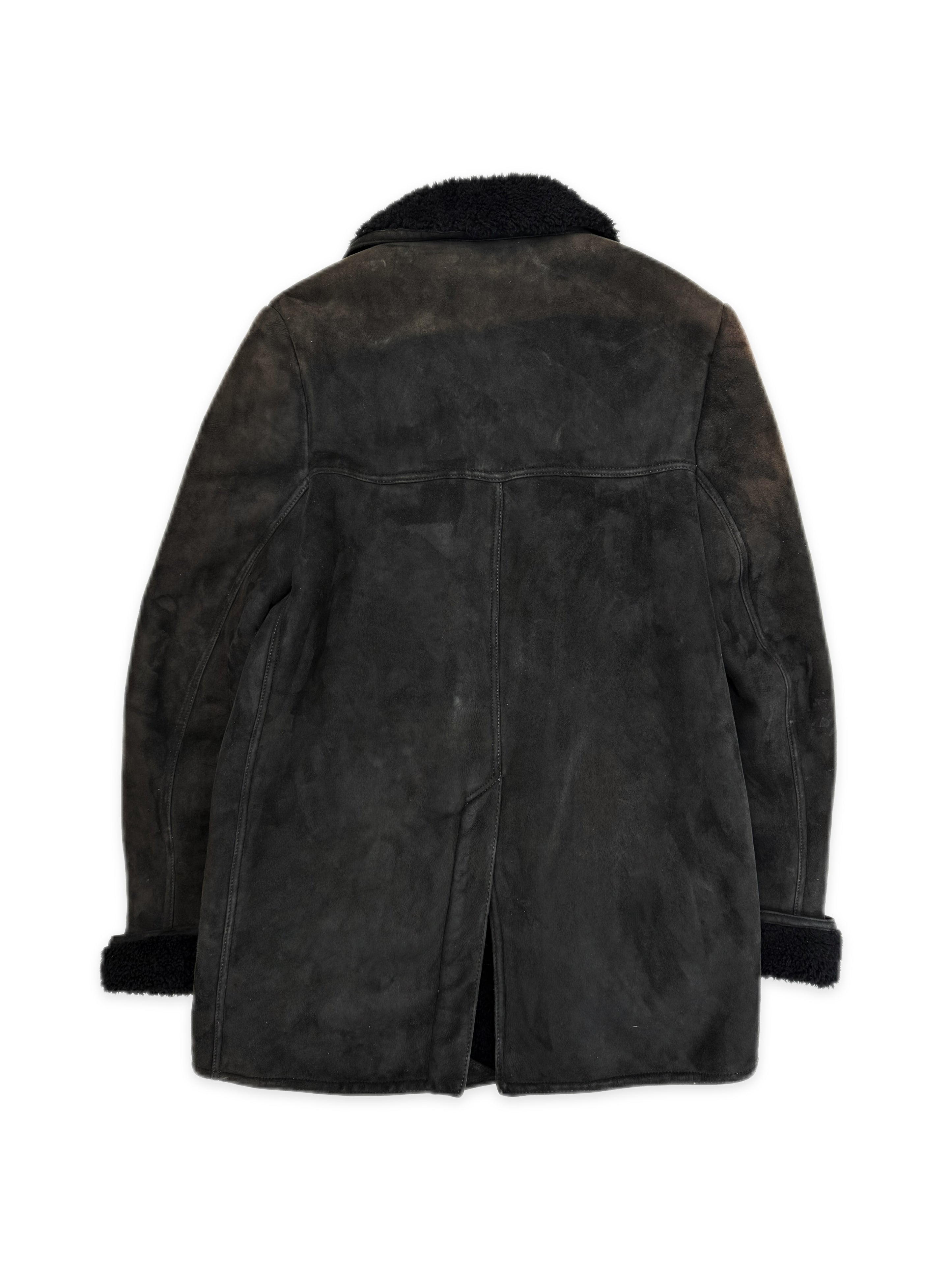 Chrome Hearts Mouton Fur Suede Shearling Lined .925 Silver Sun Faded Jacket