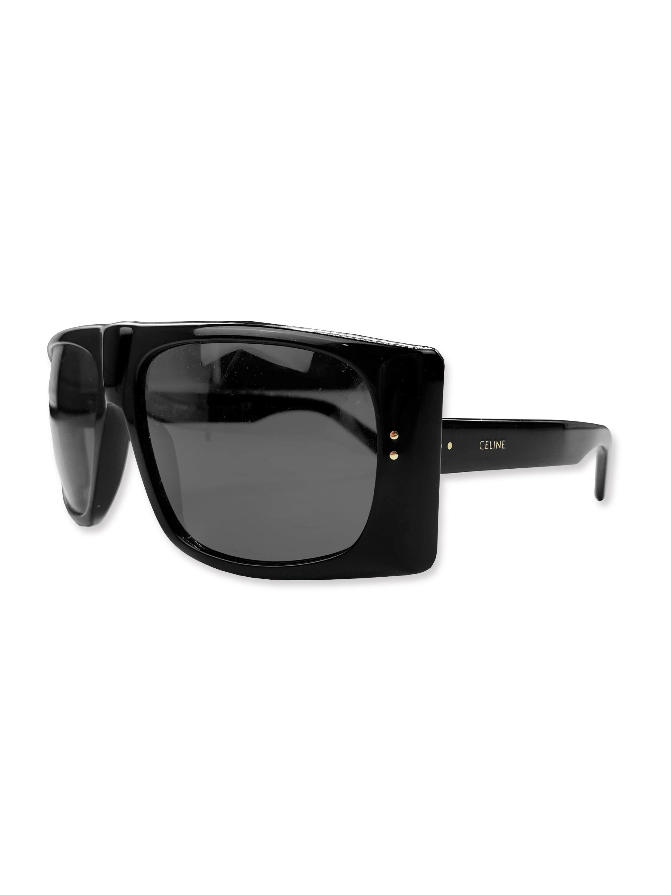Celine Paris Glossy Black Boxy Sunglasses