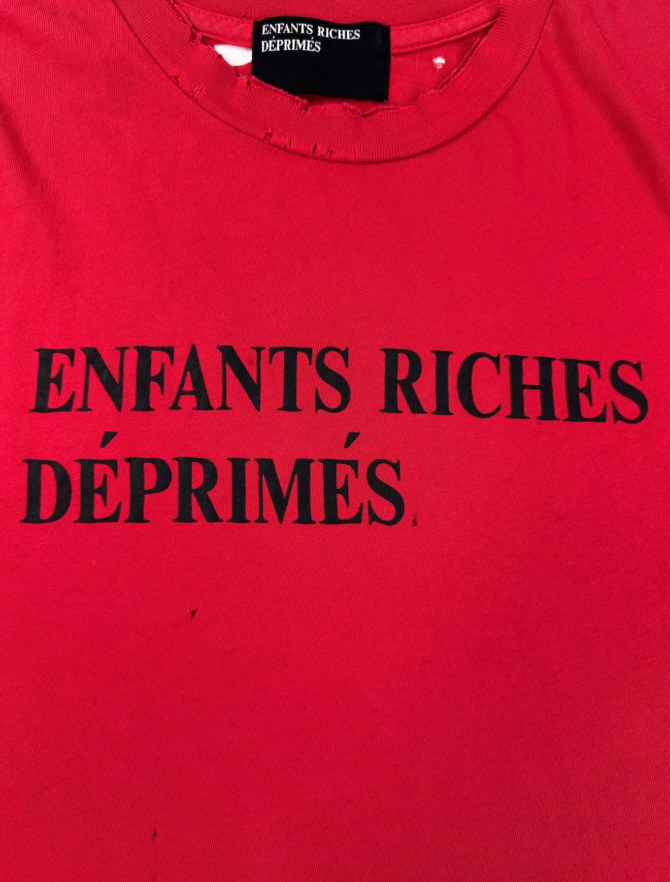 Enfants Riches Deprimes Red Logo Distressed T-Shirt