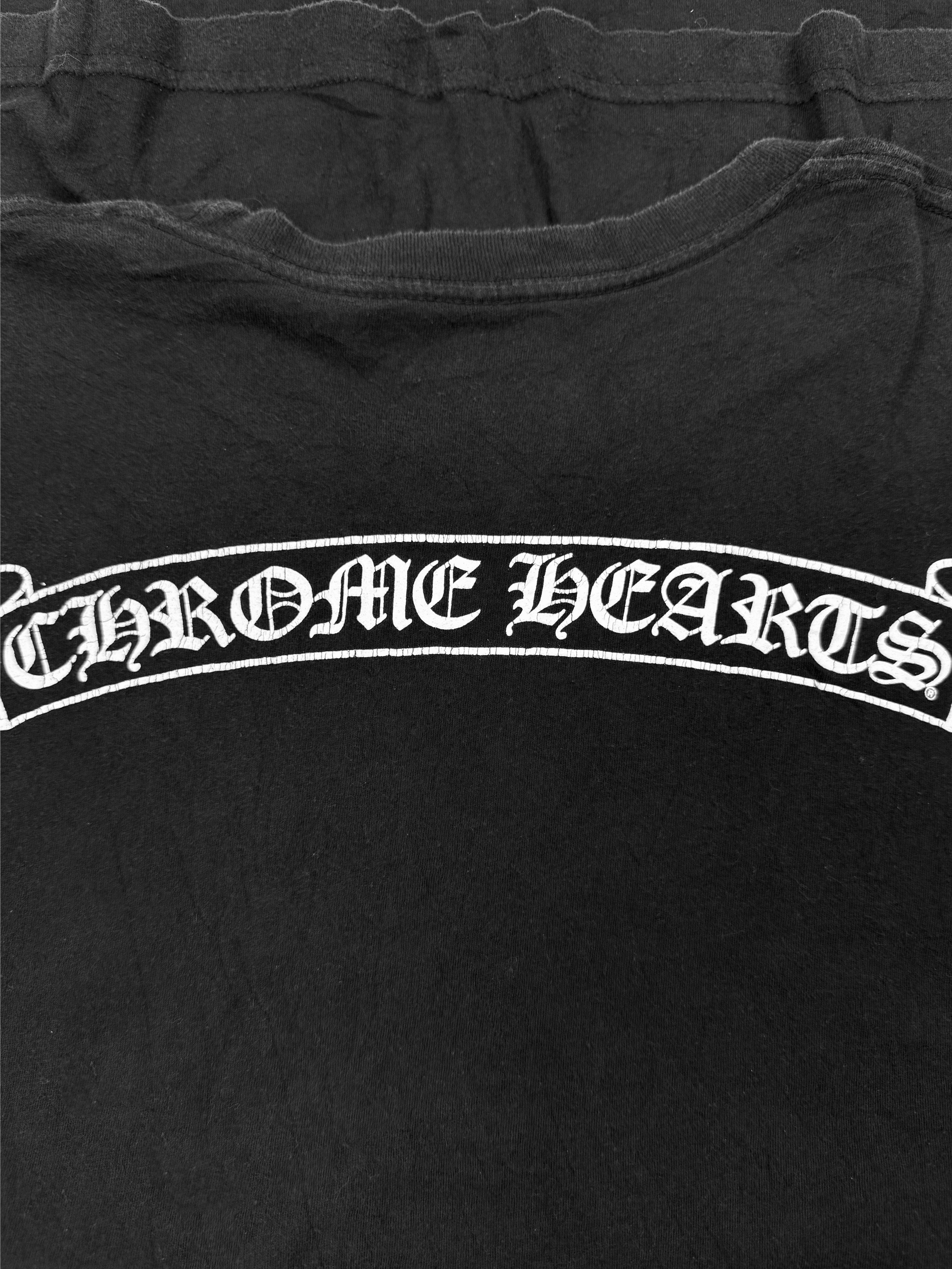Chrome Hearts Scroll Logo Vintage Faded Pocket T-Shirt